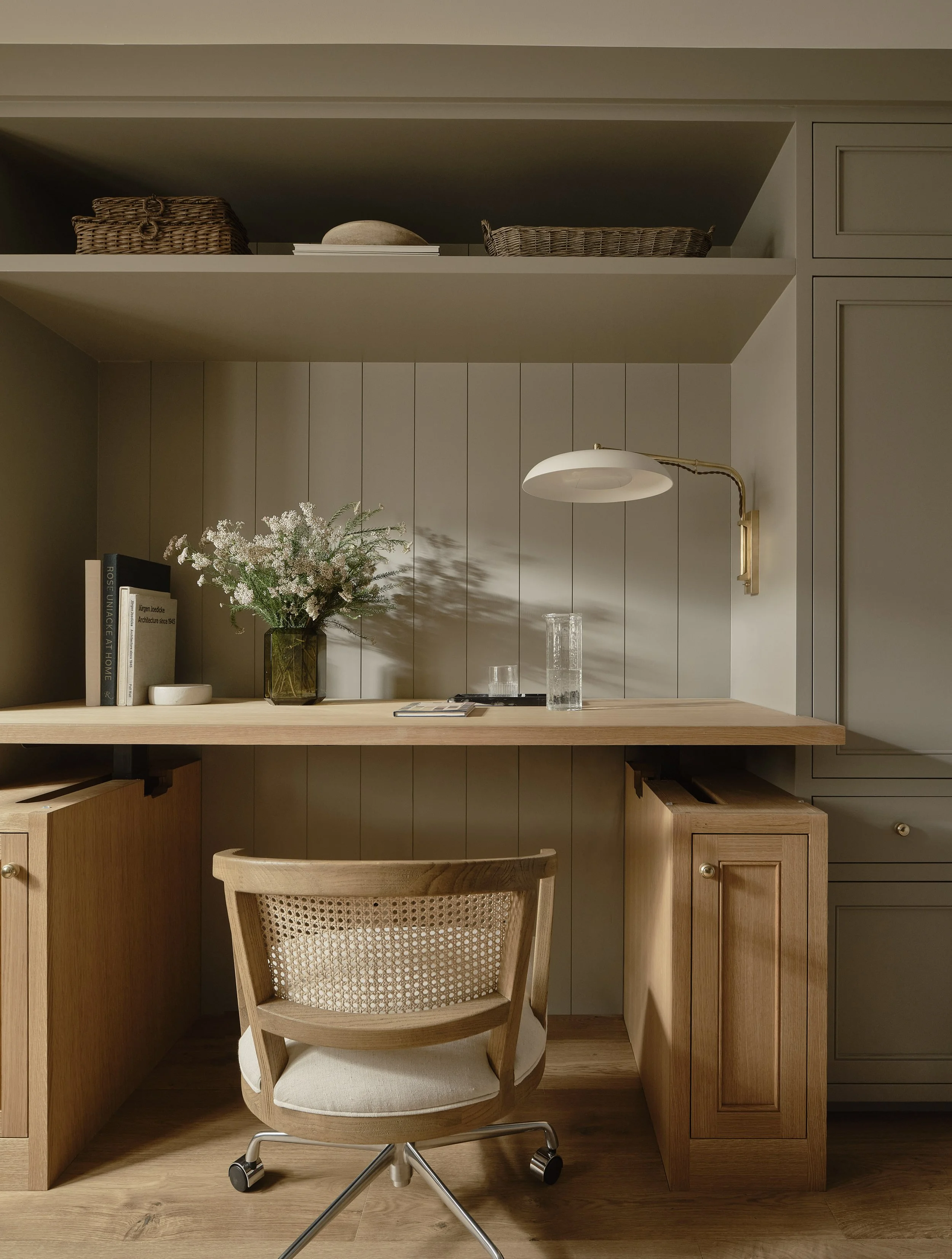 Built-in desk design blending function and style in this Addition & Full Home Remodel.
