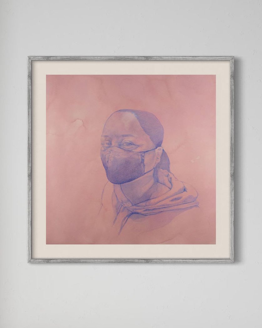 Charity, woman in blue