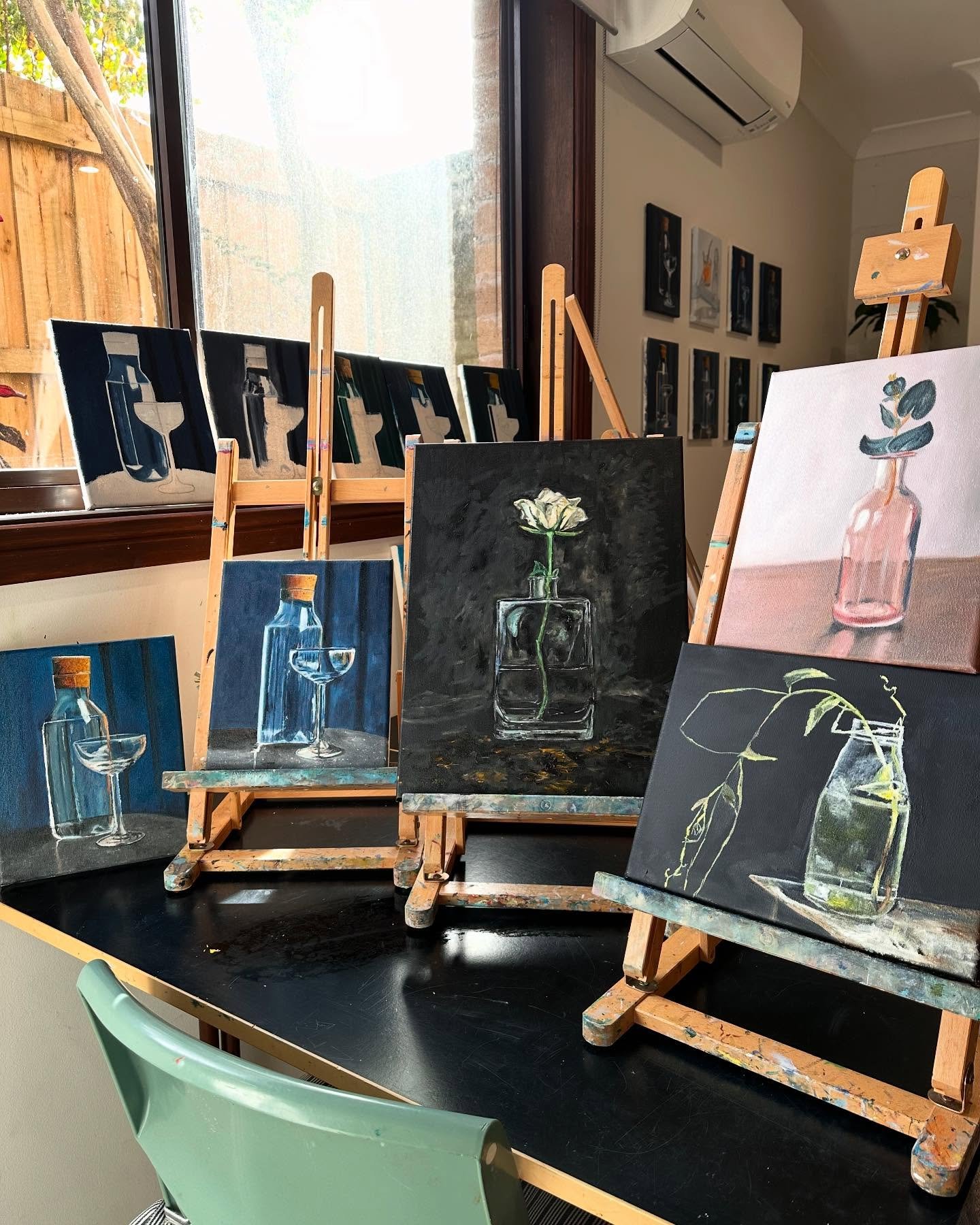 5 finished glass paintings last night 👏 well done ✨