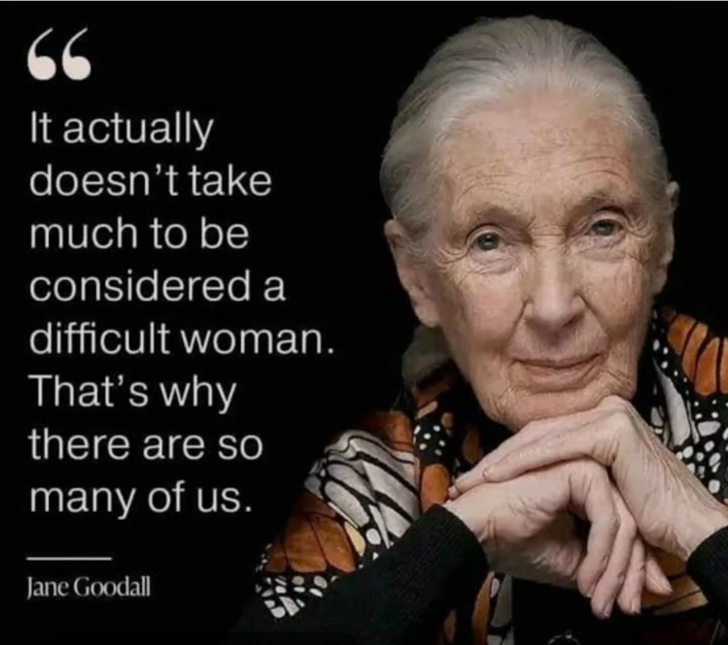 A truly gracious woman who walked the earth to make it better. ❤️😪❤️ RIP Jane Goodall 03/04/1934 to 01/10/2025.