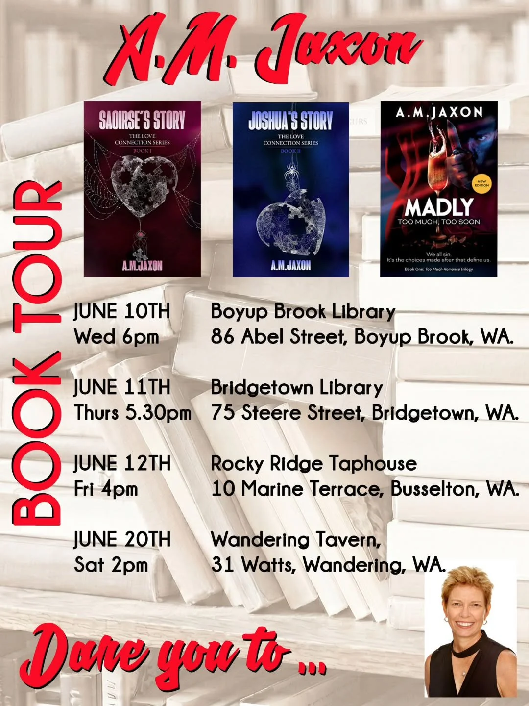 Come and enjoy some laughs and support a local author.

#southwestaustralia #westernaustralian #romanticthriller #booktok