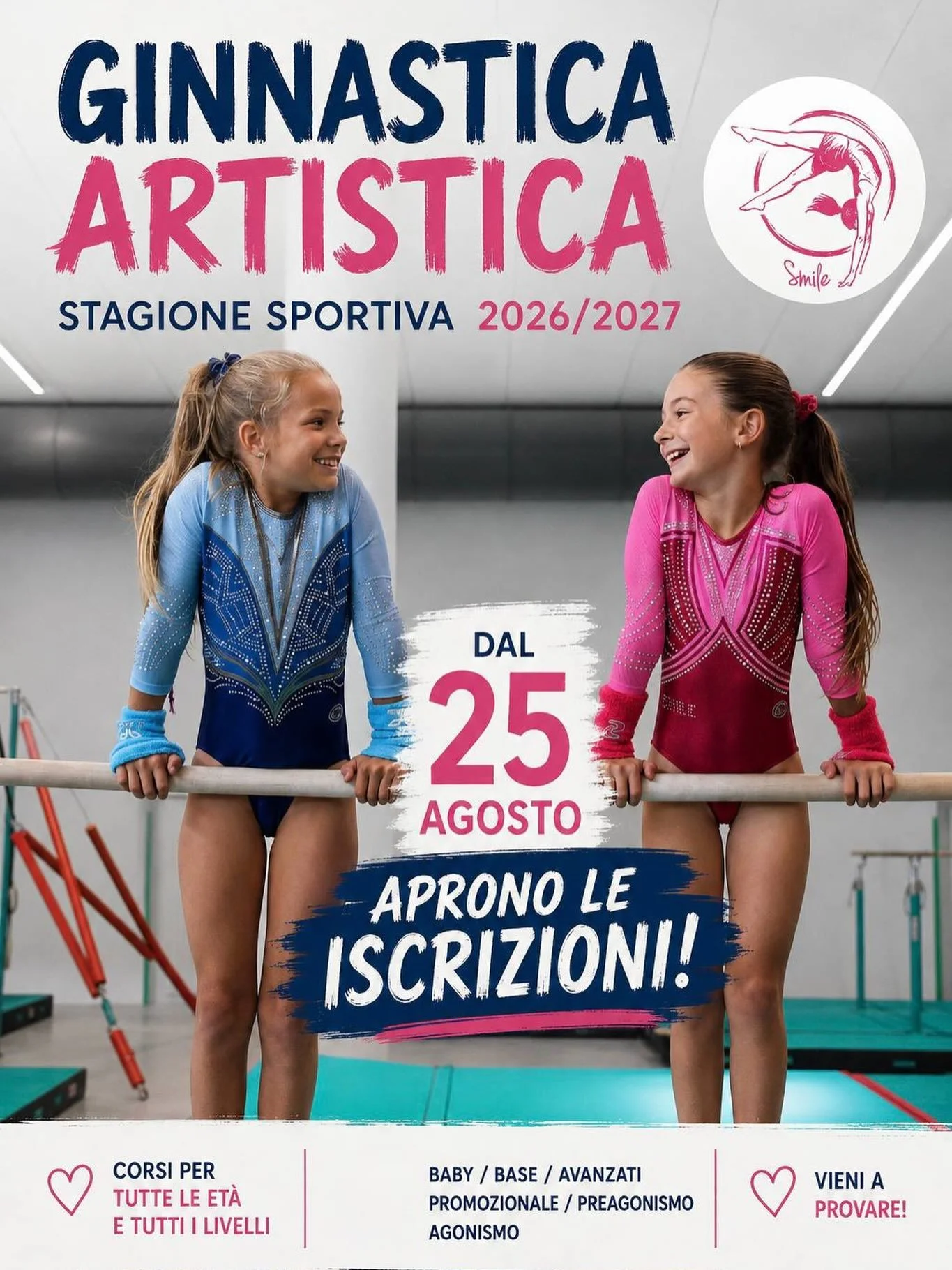 ✨DA OGGI SONO APERTE LE ISCRIZIONI PER LA NUOVA STAGIONE SPORTIVA 2026/27! ✨
Corsi per tutte le et&agrave; e livelli 💪🏻

https://www.smilesportsacademy.it/