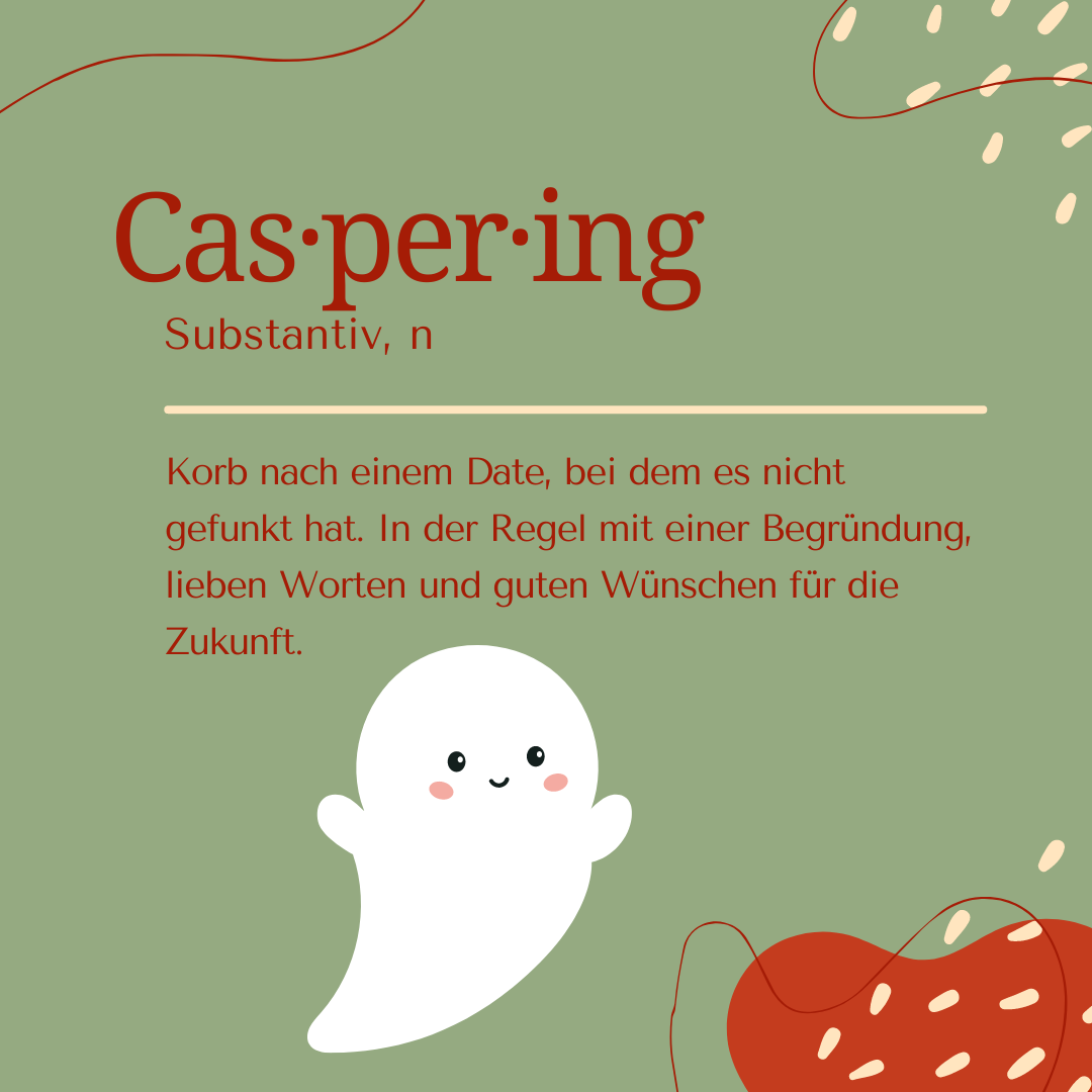 Illustration zum Dating-Begriff Caspering, der freundlichen Version von Ghosting