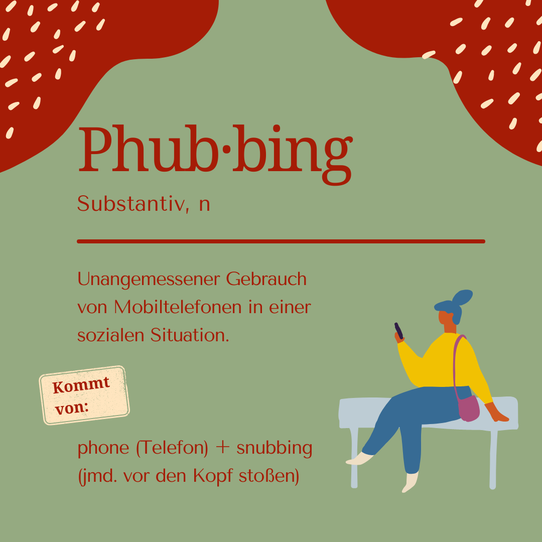 Illustration einer Person mit Smartphone zum Dating-Begriff Phubbing