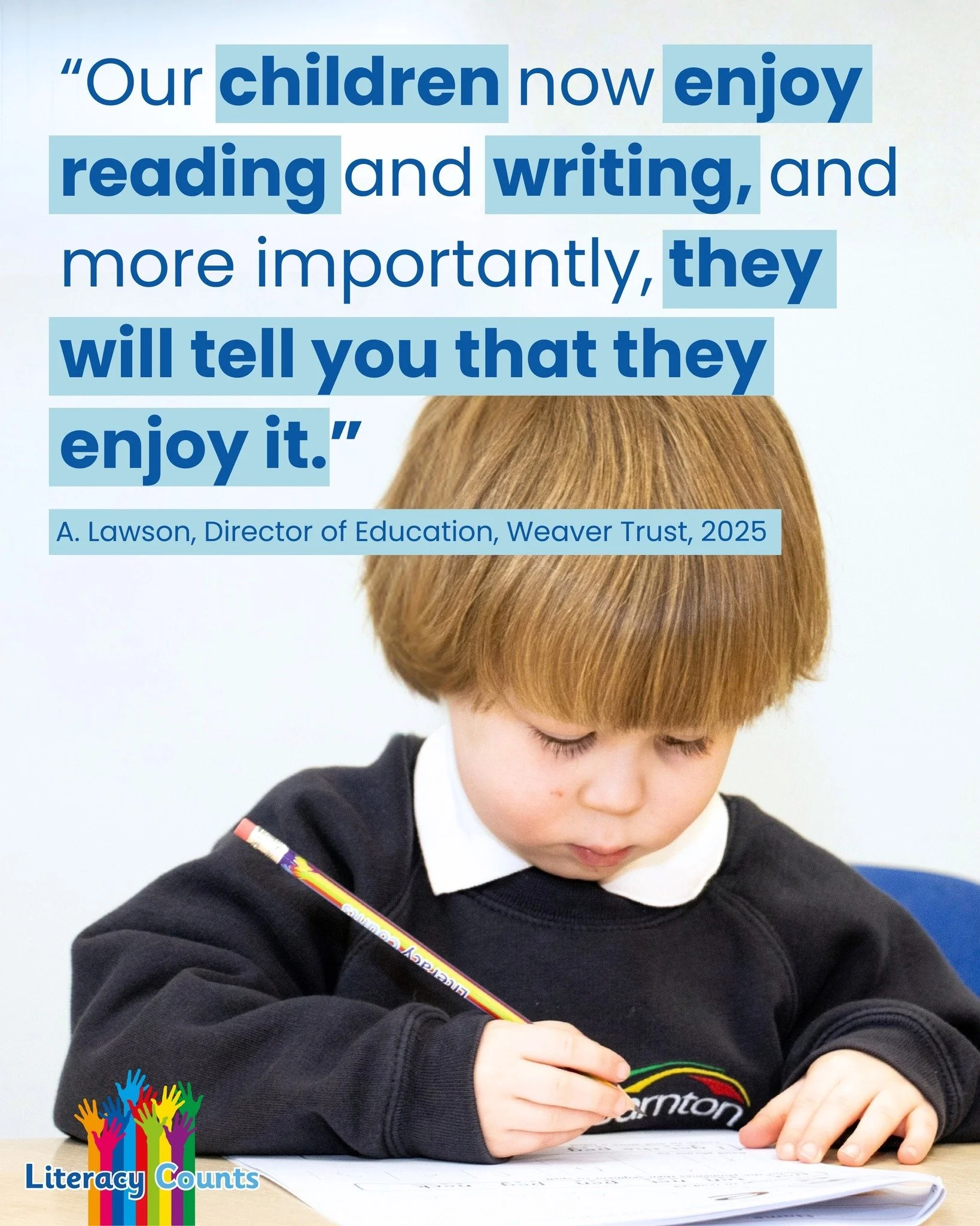 “Our children now enjoy reading and writing, and more importantly, they will tell you that they enjoy it.”
– A. Lawson, Director of Education, Weaver Trust
This feedback reflects the MAT-wide success of Ready Steady Literacy across