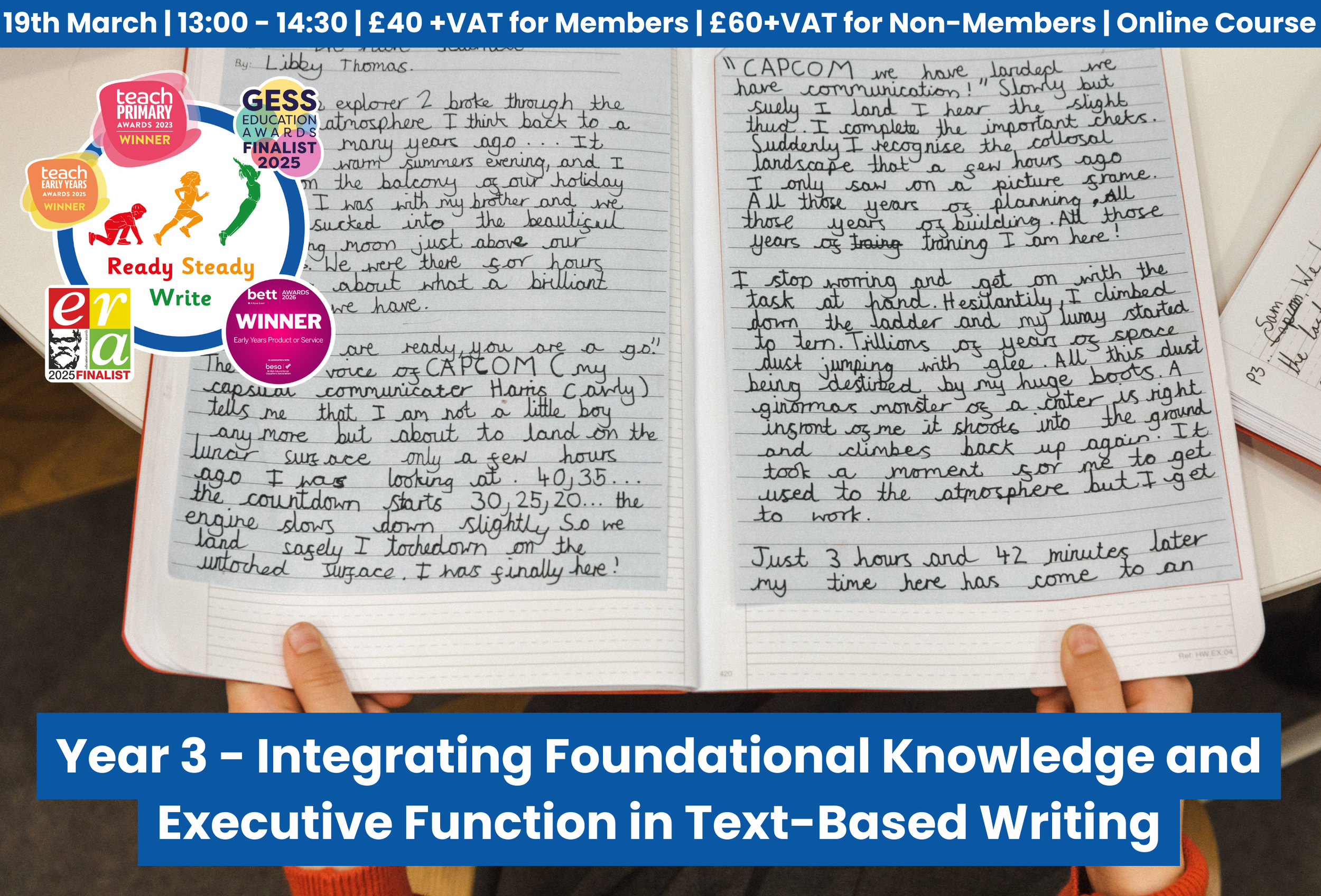 Year 3 CPD training showing how Ready Steady Write supports planning, organising ideas and sustaining focus through structured writing units.