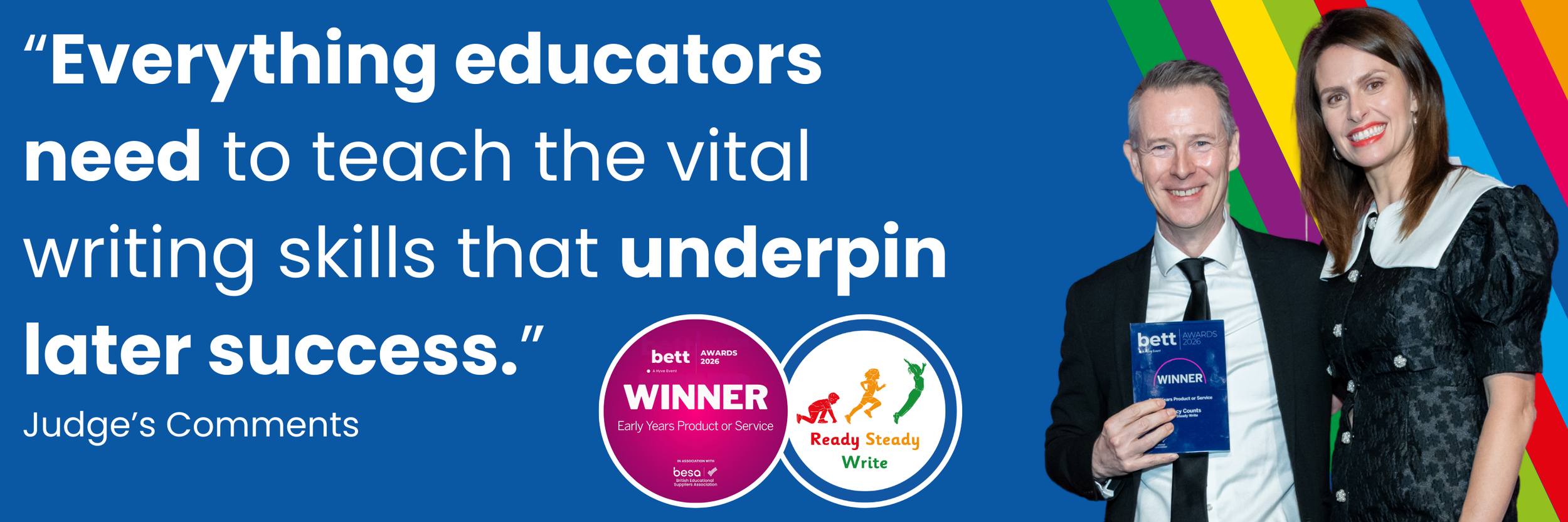 BETT 2026 judges praise Ready Steady Write as an award-winning primary writing programme for educators