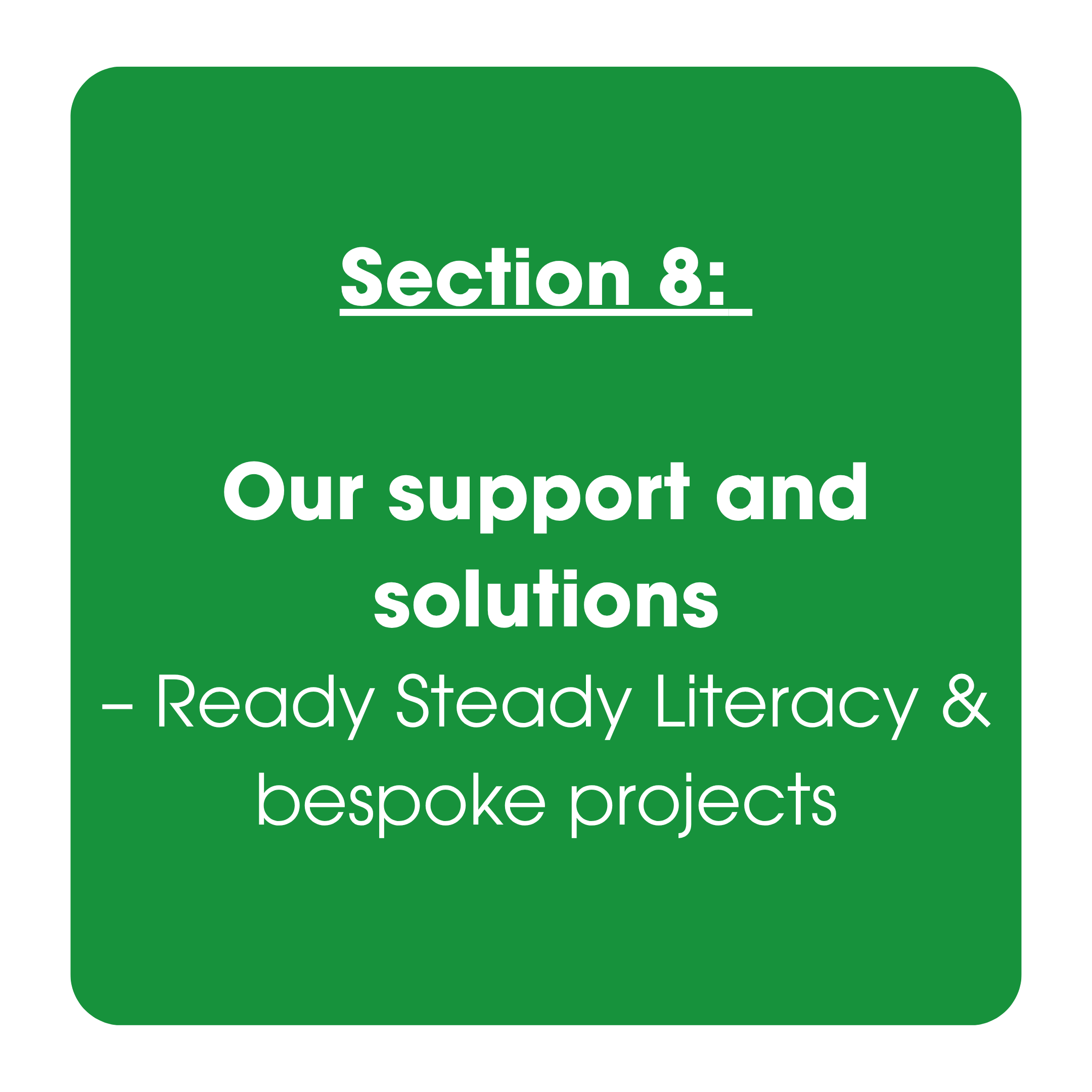 Our Support and Solutions – Ready Steady Literacy & Bespoke Projects, written to align with the DfE Writing Framework (July 2025) and position Literacy Counts as a leading provider of aligned resources.
