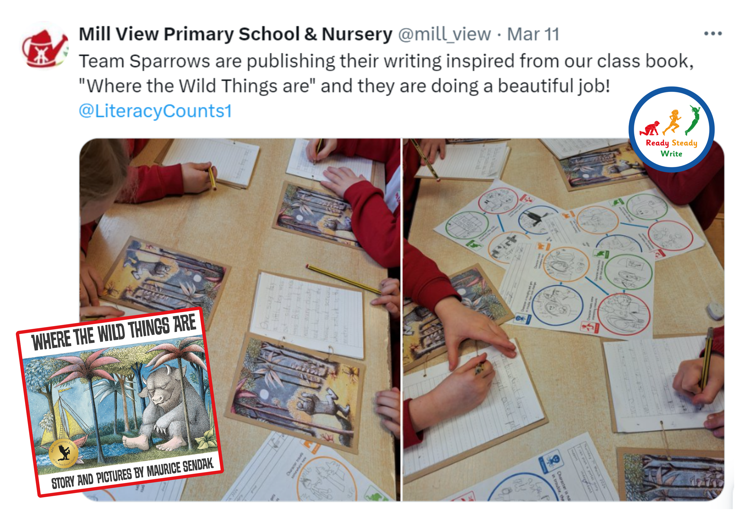 Screenshot highlighting how the writing programme for primary schools is raising outcomes at Mill View