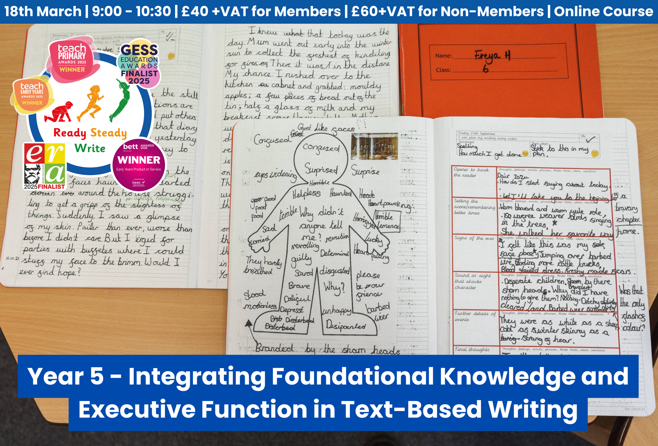 Year 5 CPD session focused on adapting Ready Steady Write units to support vulnerable groups and strengthen executive function in writing.