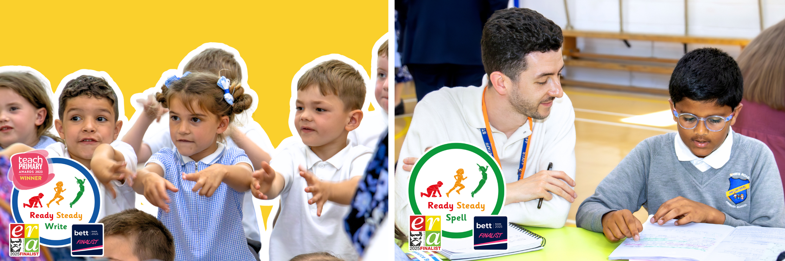 EYFS children at Banks Road Primary School performing a Story Song as part of the Ready Steady Write teaching sequence, showcasing oral composition and rhythm-based language learning in line with the DfE Writing Framework 2025.