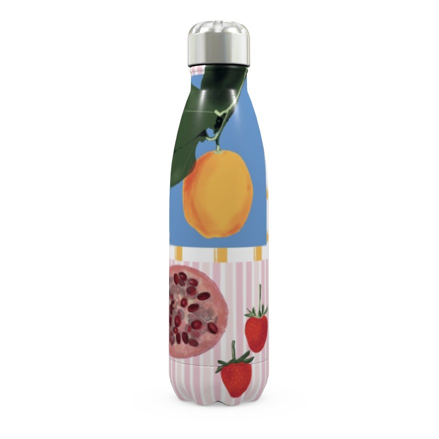 Fruit Market Thermal Bottle (500ml / 17oz) | Hand Drawn Art | Eco Hydration
