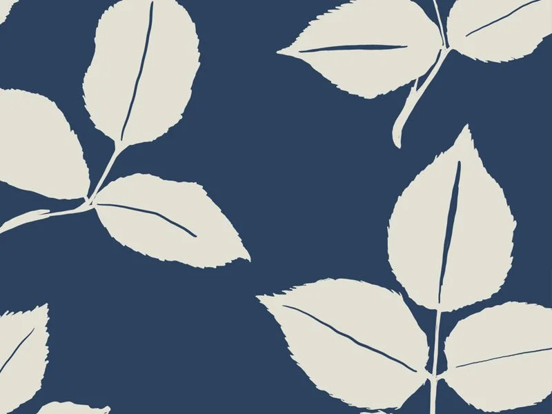 Blue Leaf Pattern Water Bottle Pattern