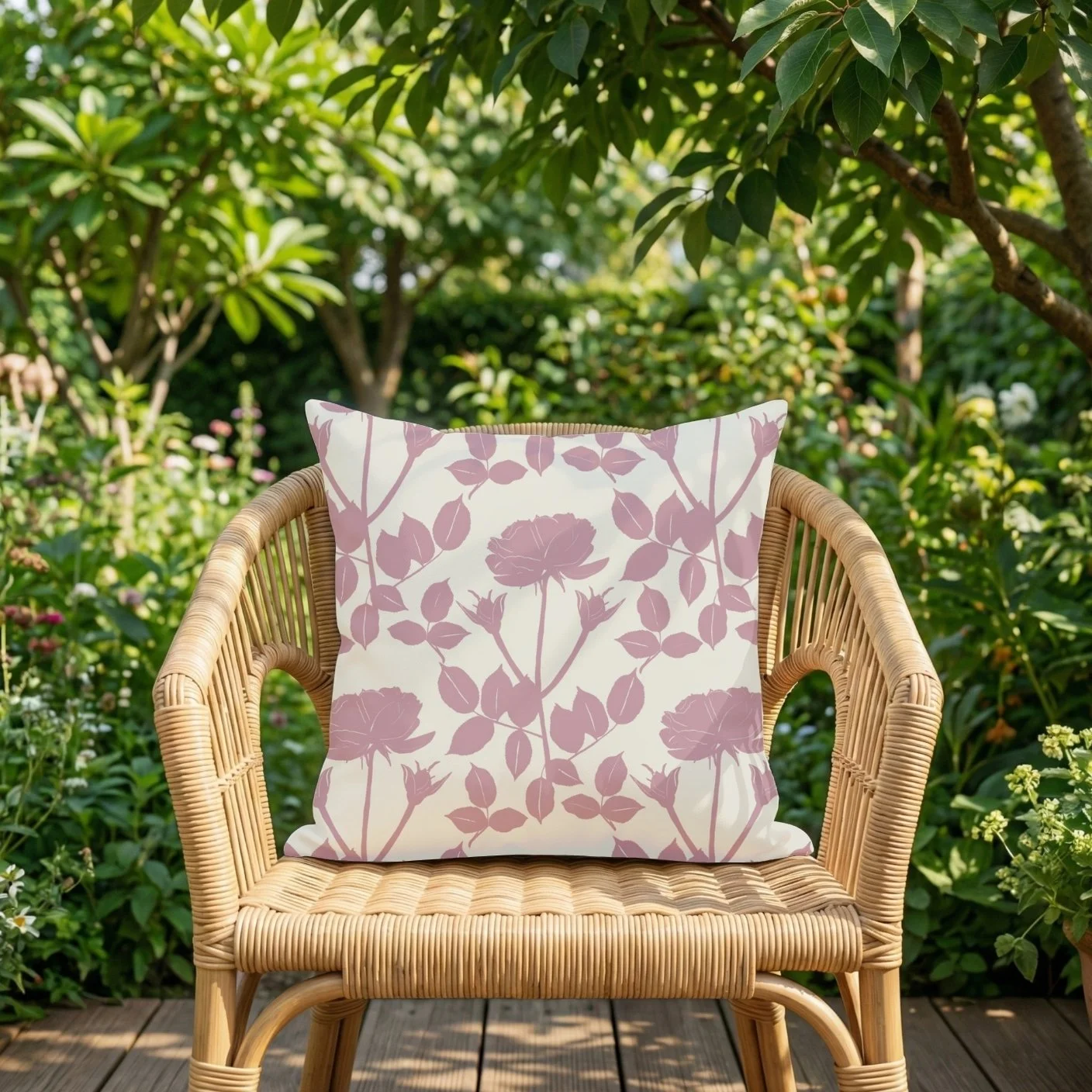 Pink Rose Luxury Throw Cushion | Sustainable | Made in London