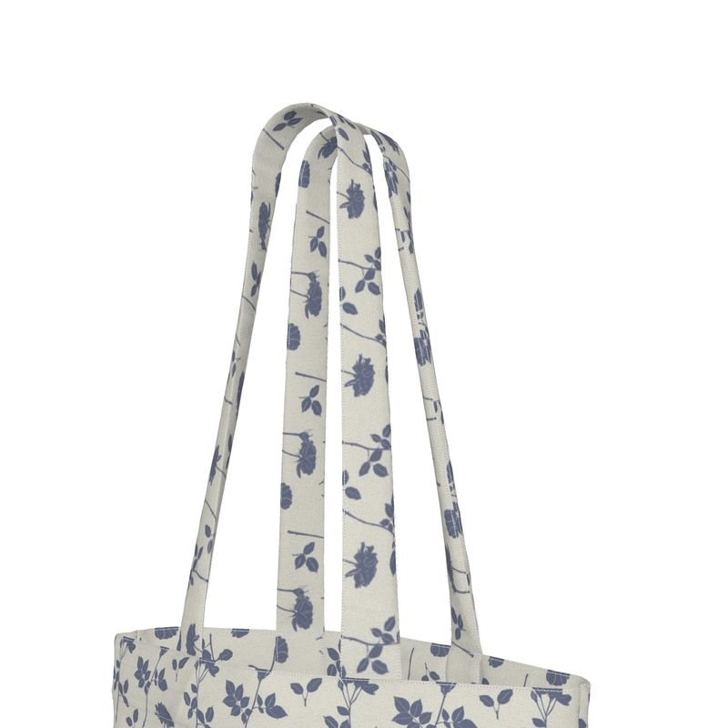 Blue And White Floral Print Tote | Stylish Everyday Bag
