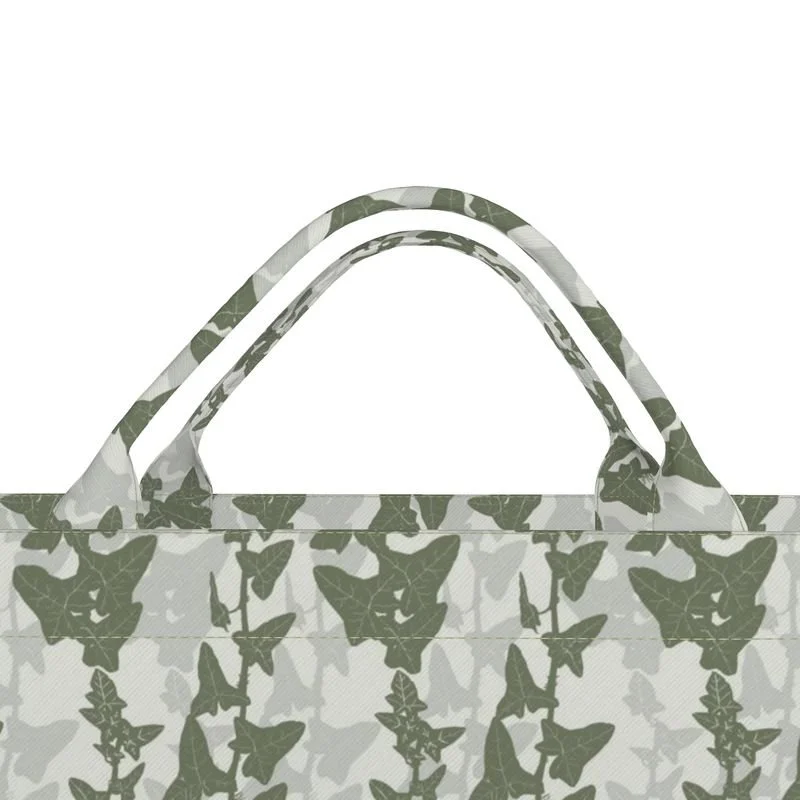 Ivy Green leaf Large Tote Shopping bag.jpeg