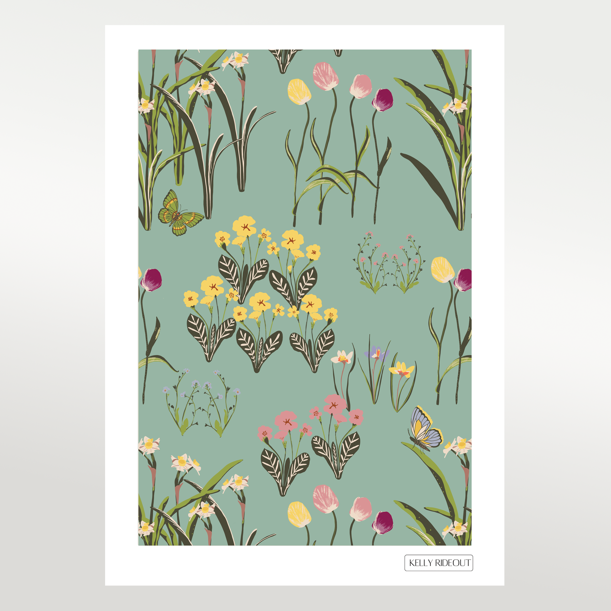 Spring Meadow Mint Glaze Premium Art Print