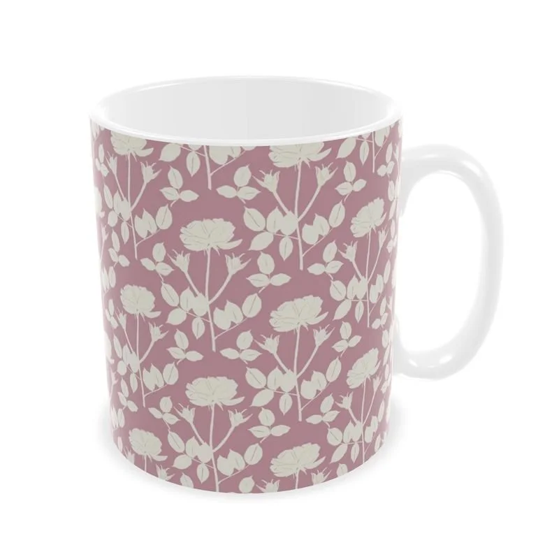 The Pink Rose Silhouette Ceramic Mug | Sip in Sustainable Style
