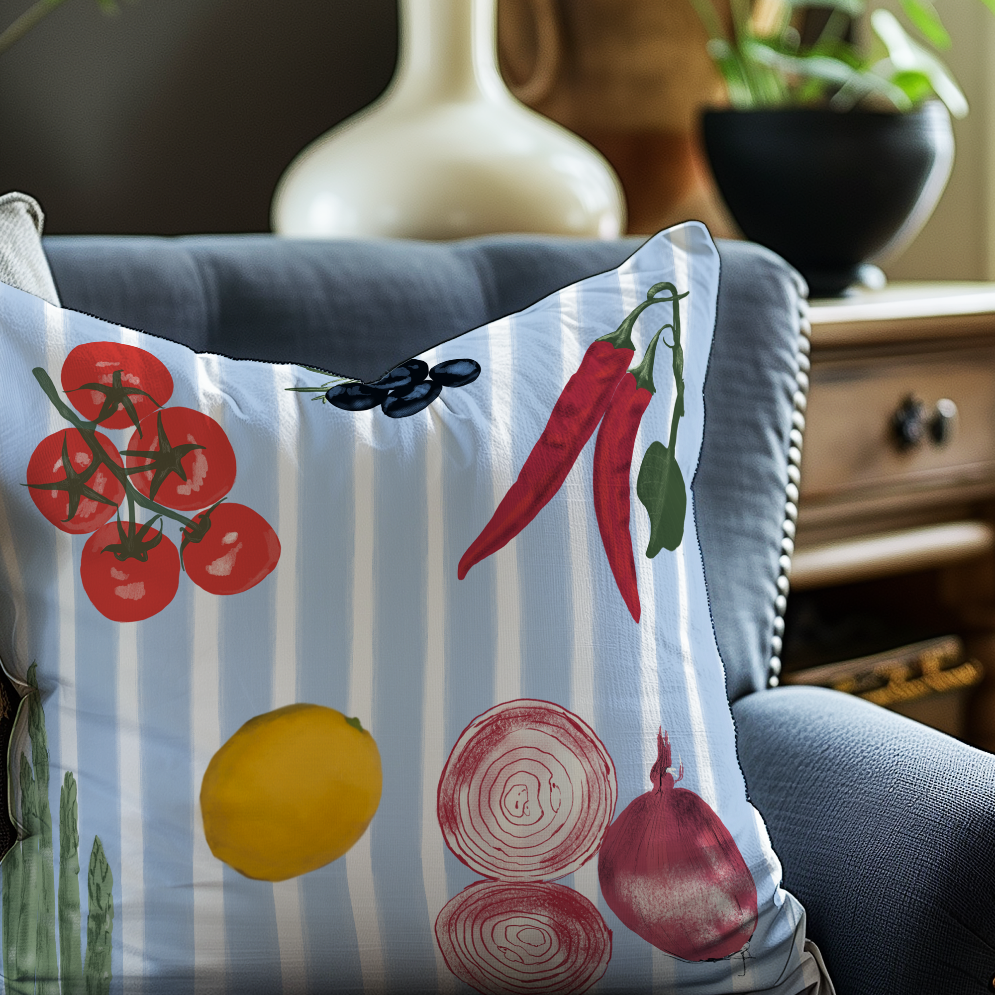 Vegetable-Illustrated-Cushion-with-Blue-painted-stripes-web.png