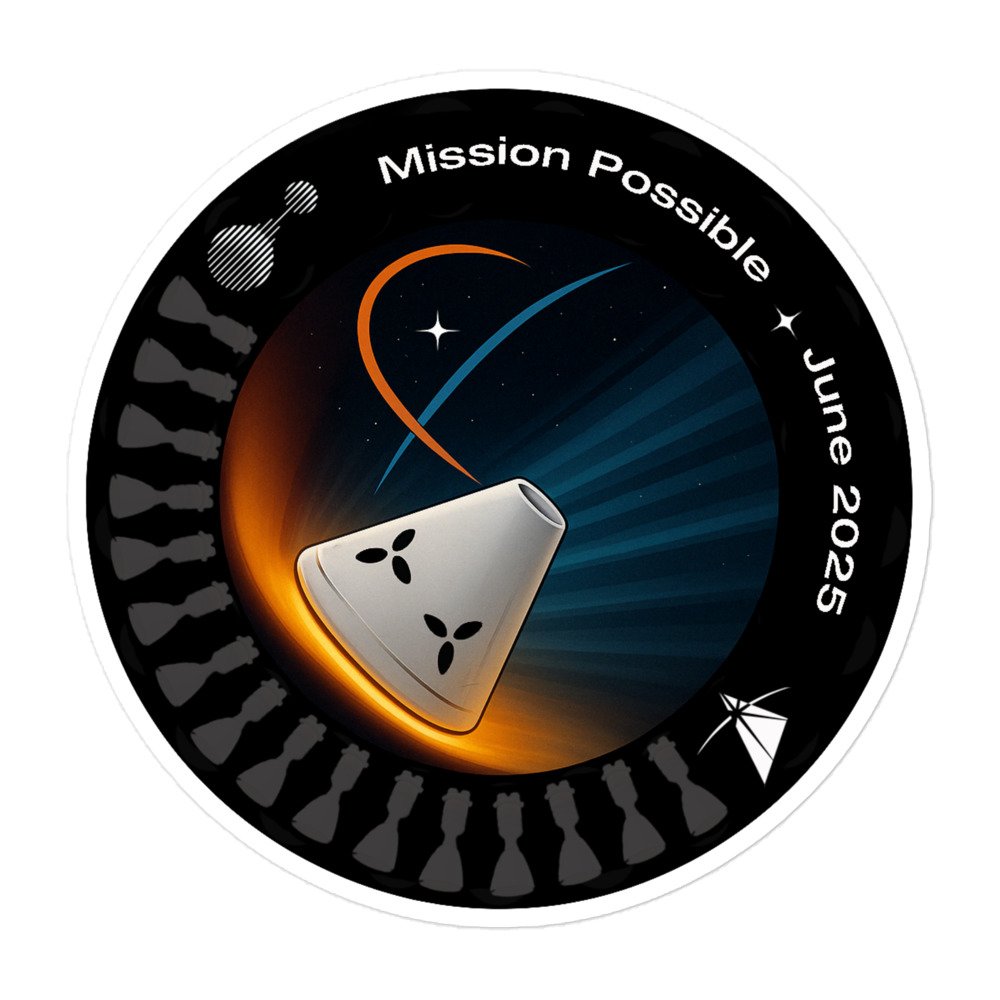 Mission Control Sticker Mission Possible Re-Entry Mission Sticker — Benchmark Space Systems ...