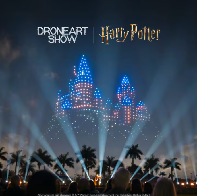 DroneArt Show Harry Potter — openluchtspektakel met 1.200 verlichte drones
