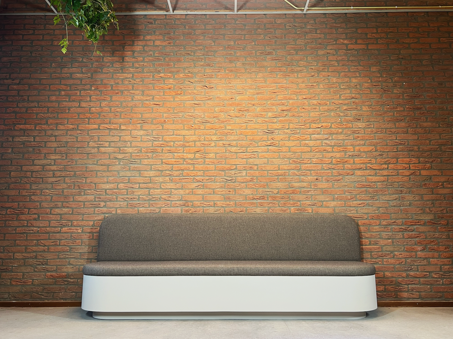 custom made dining bench with wooden base and custom wool textile cushion