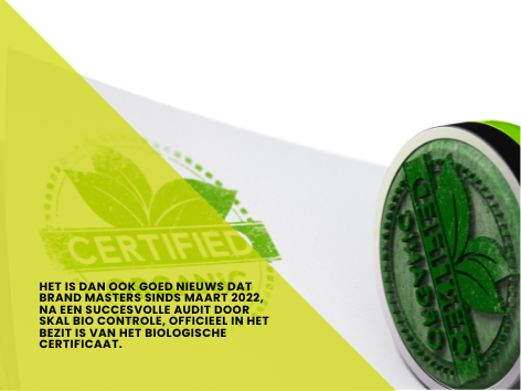Brand Masters is now officially certified organic!
