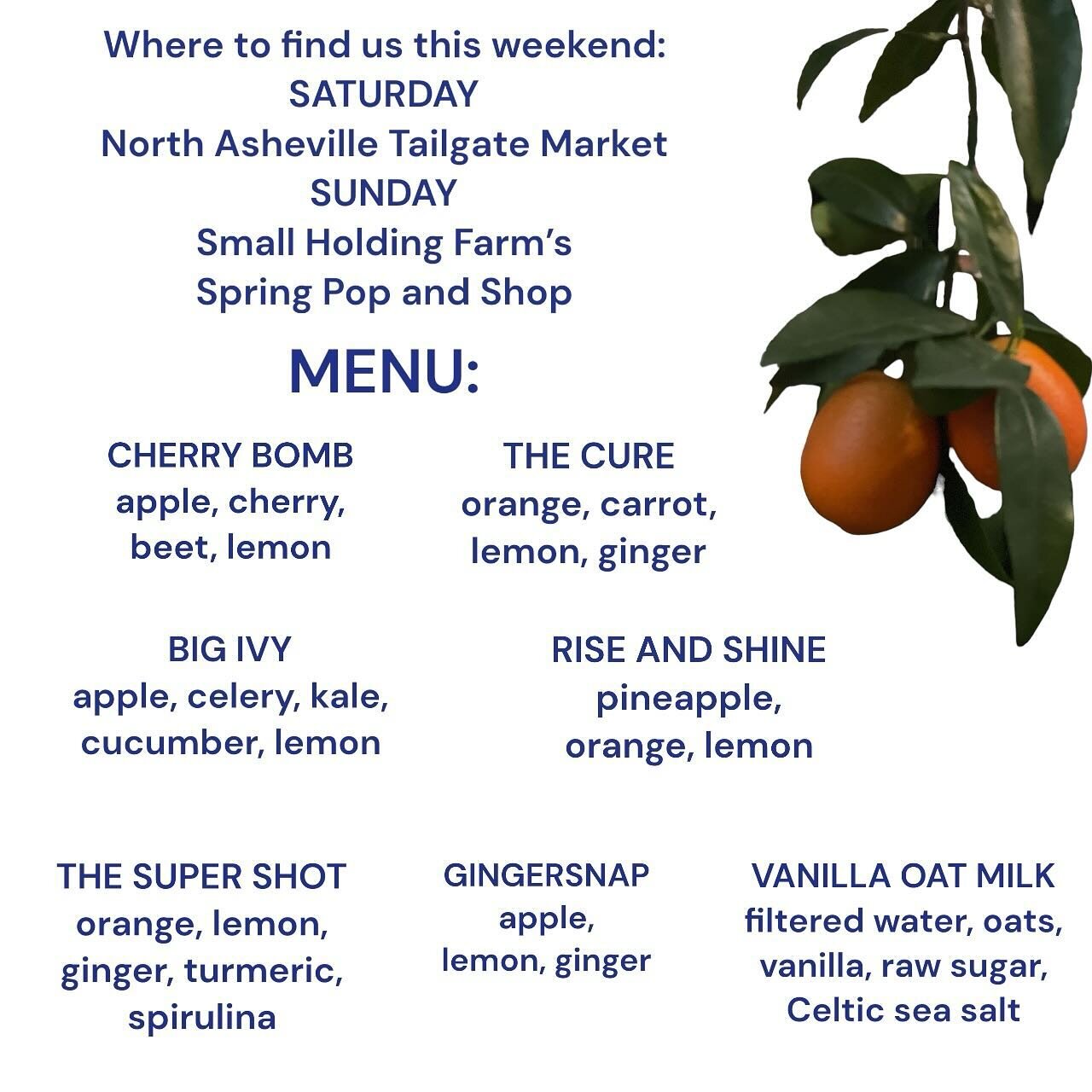 Here&rsquo;s this weekend&rsquo;s menu! We will be @northashevilletailgatemarket from 10 am - 1 pm on Saturday and @smallholdingfarm Spring Pop and Shop from 11 am - 4 pm on Sunday. Shoot us a message to preorder. See y&rsquo;all this weekend!