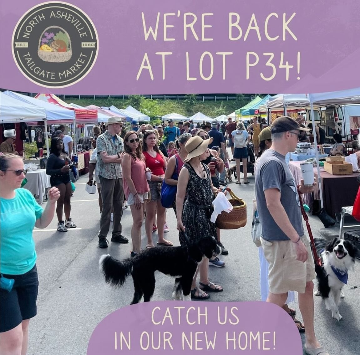 Hi everyone!

We wanted to repost this so more of y&rsquo;all can see the changes for the @northashevilletailgatemarket ! We loved being back at the old location, but it&rsquo;s time to return to lot P34. Please scroll through to see the map and find