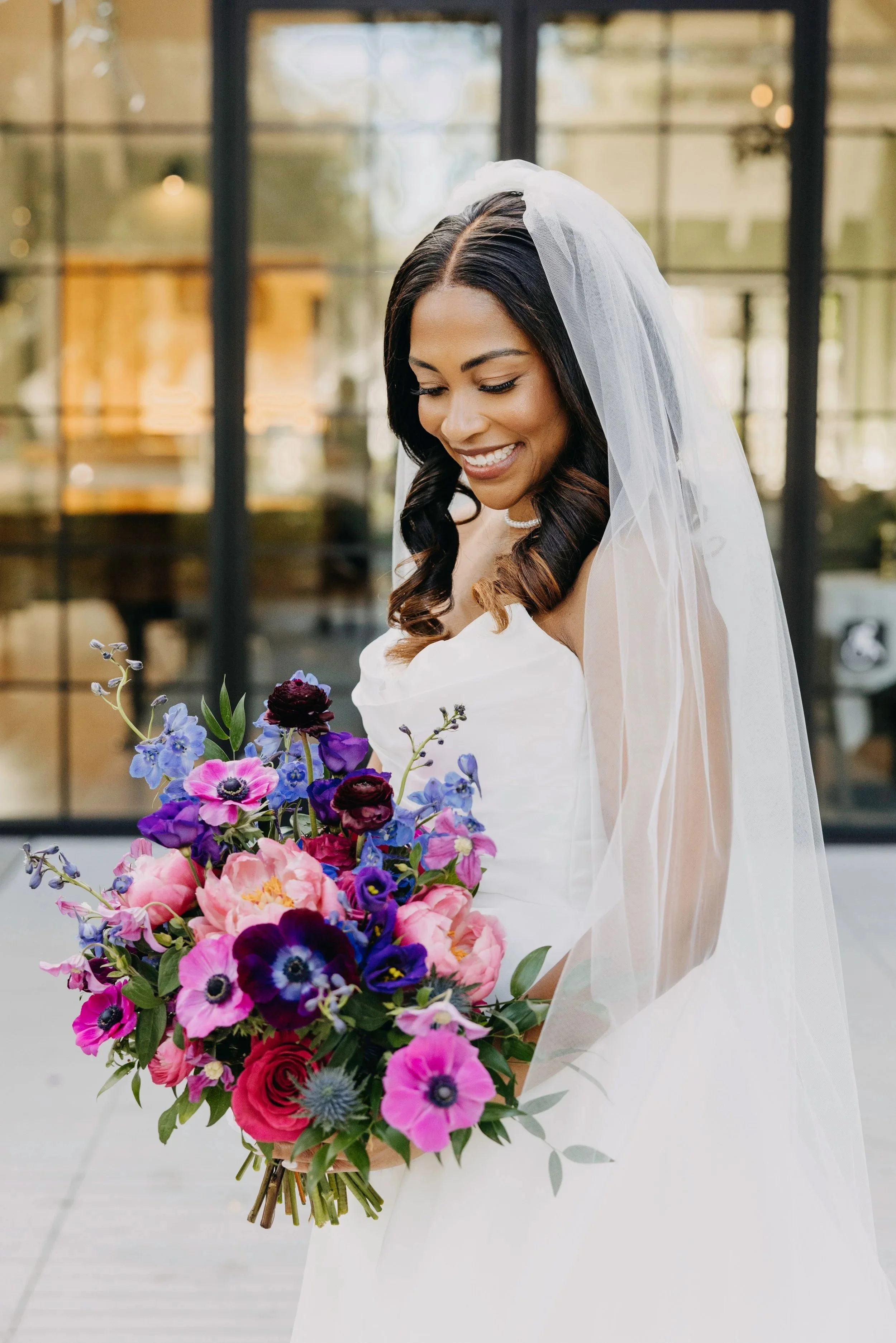 Winter wedding with bright garden flowers  //  C & J