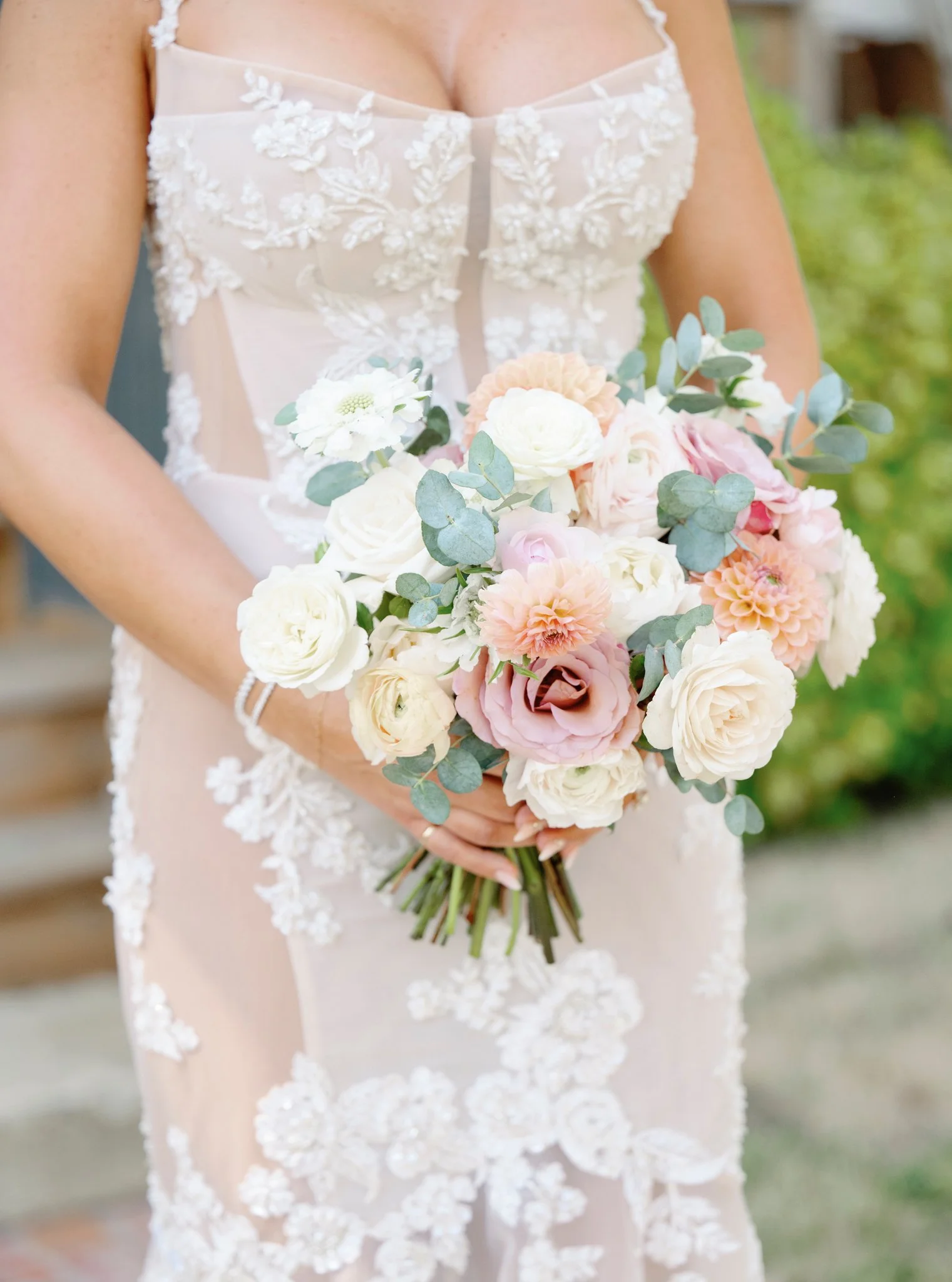 Summer ranch style outdoor garden wedding with dahlias // E & G
