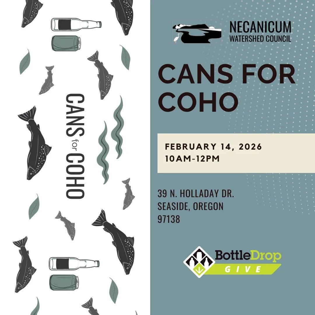 Bring us your cans and bottles to our office this Saturday at our monthly collection day!

39 N. Holladay Dr.
Seaside, OR
97138
10AM-12PM

Cans for Coho is a community recycling initiative designed to keep trash from our waterways and beaches while s