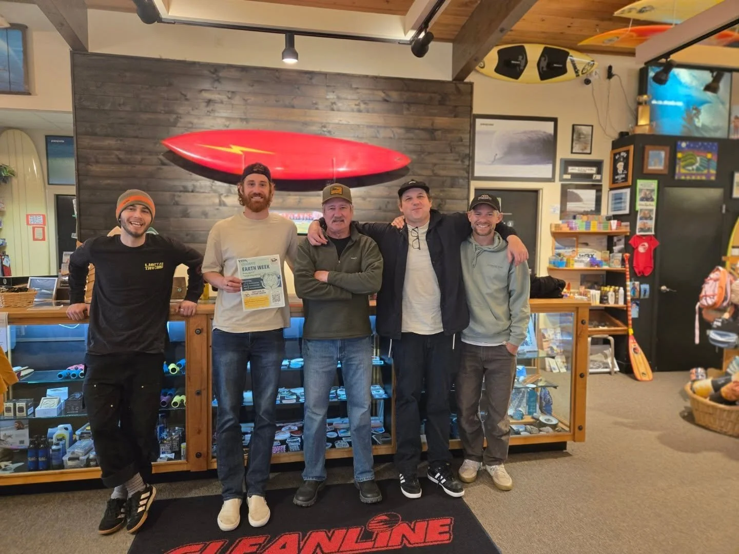 The crew at @cleanlinesurf is busy stocking the shop shelves with all the gear you need to get outside this spring! In honor of #earthday🌎 Cleanline is donating a portion of in-store sales this week to support our salmon! It's a pretty good rainy da