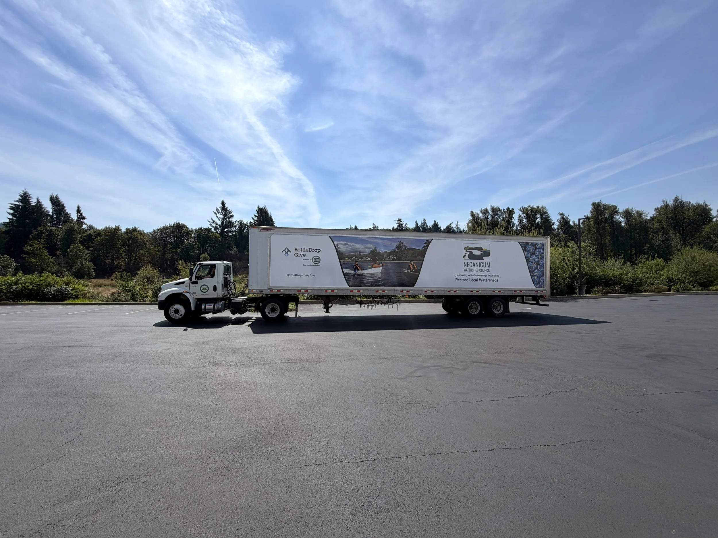 BottleDrop Blue Bag Truck Wrap Featuring NWC