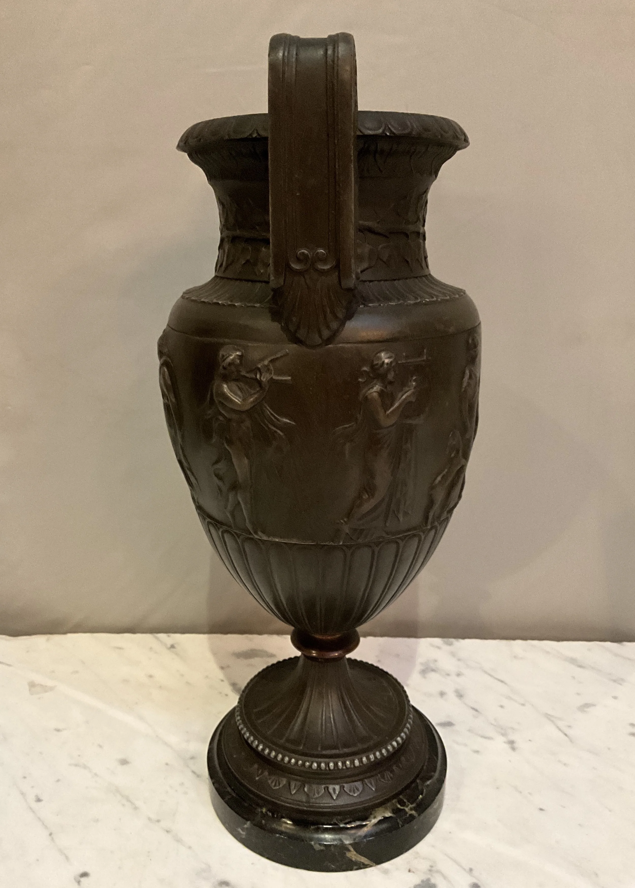 Lucullus Antiques French Antique 19th Century Pair Metal Urns