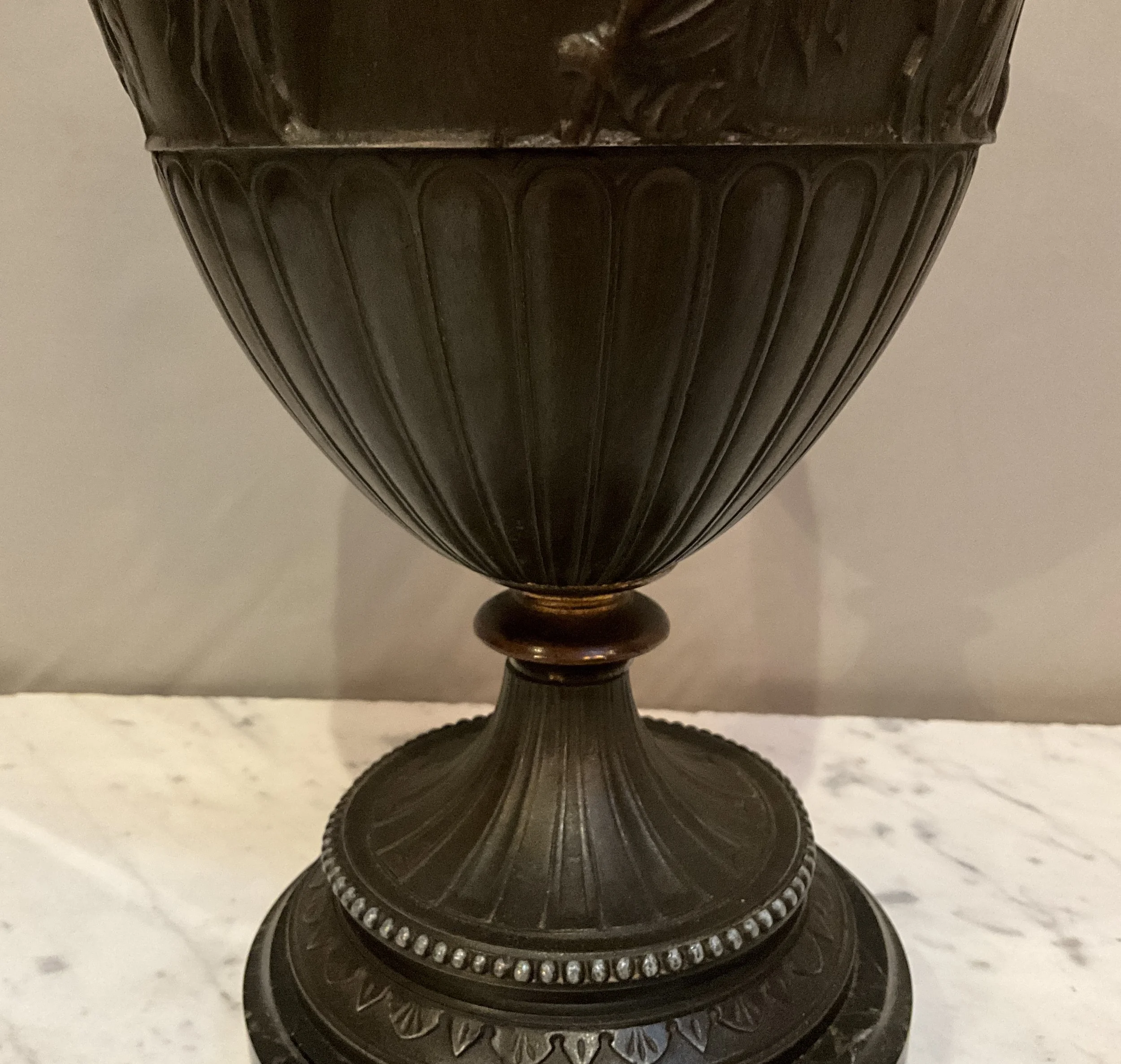 Lucullus Antiques French Antique 19th Century Pair Metal Urns