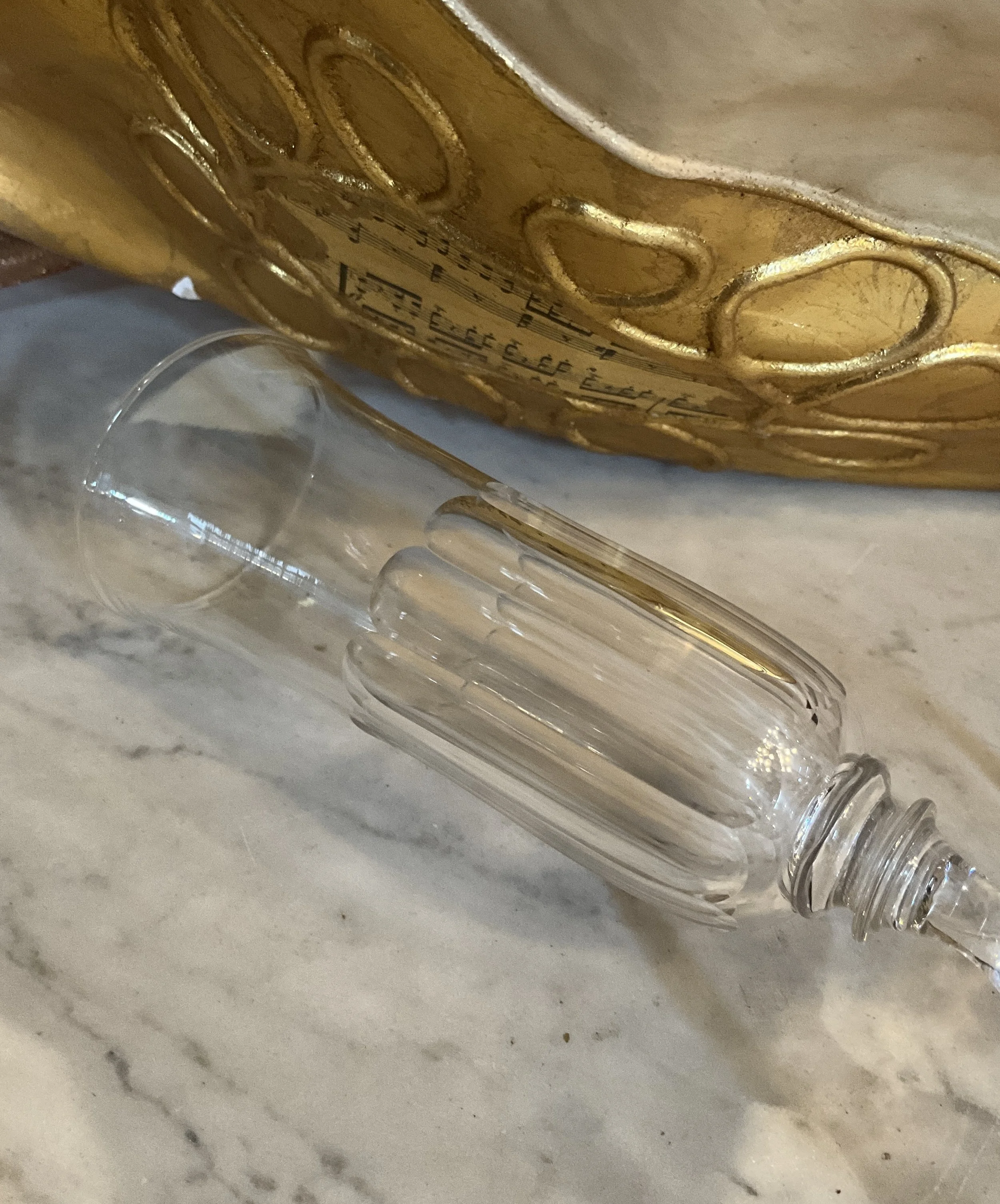 Lucullus Antiques French Antique 19th Century Crystal Flutes, Set of Eight