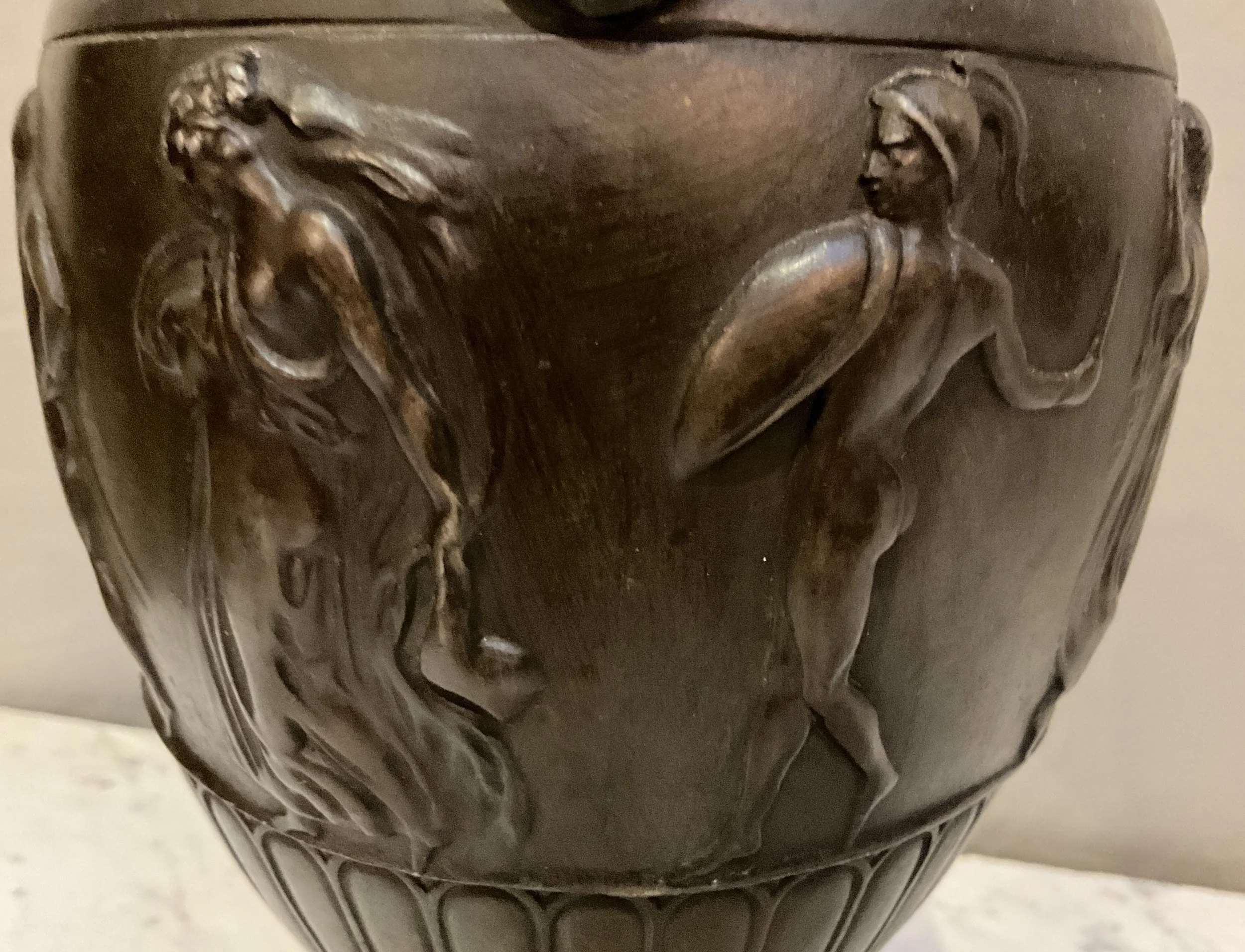 Lucullus Antiques French Antique 19th Century Pair Metal Urns