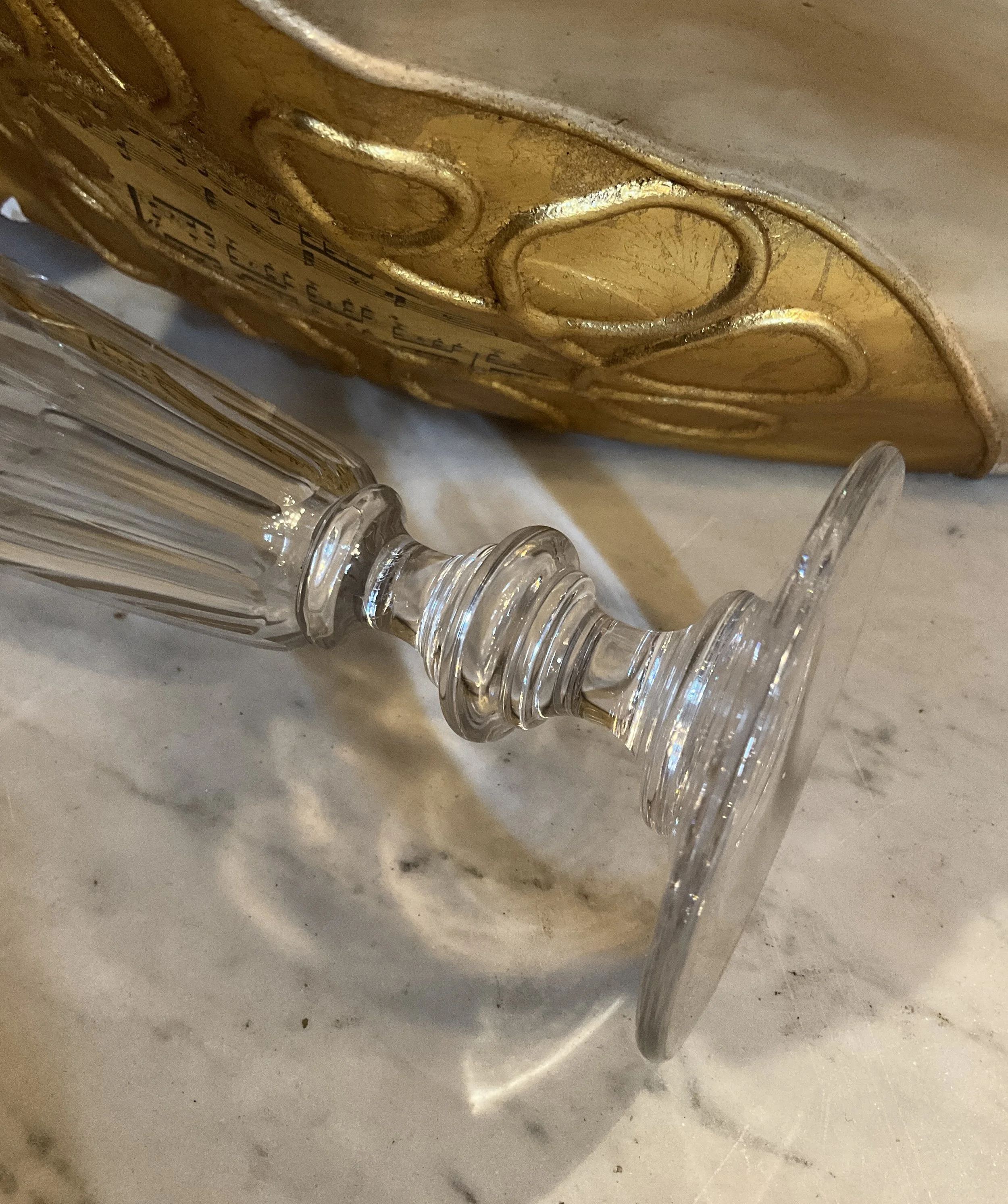 Lucullus Antiques French Antique 19th Century Crystal Flutes, Set of Eight