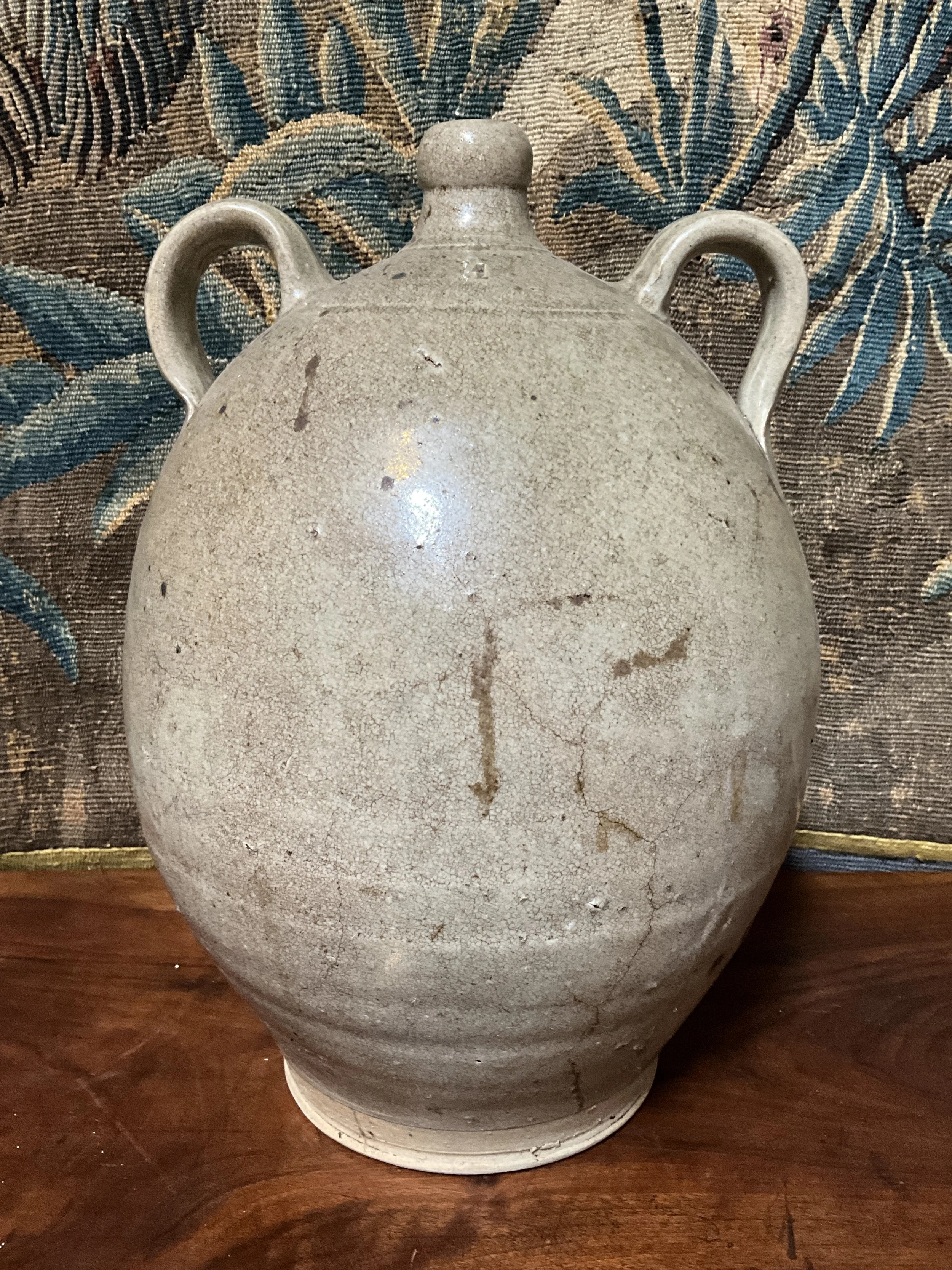 Lucullus Antiques French Antique 19th Century Pottery Oil Jug