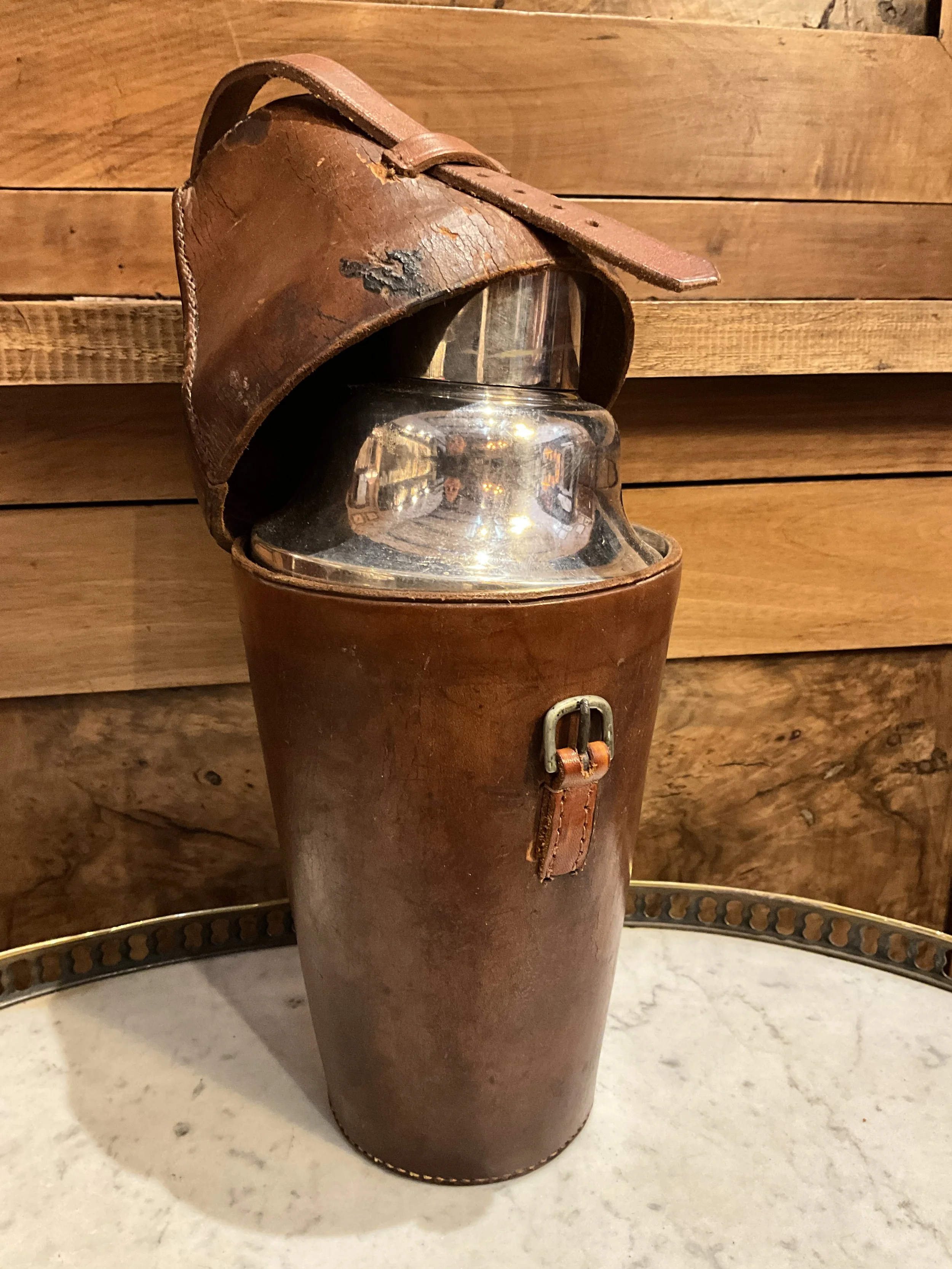 Lucullus Antiques English Antique Art Deco Silverplate Cocktail Shaker in Case