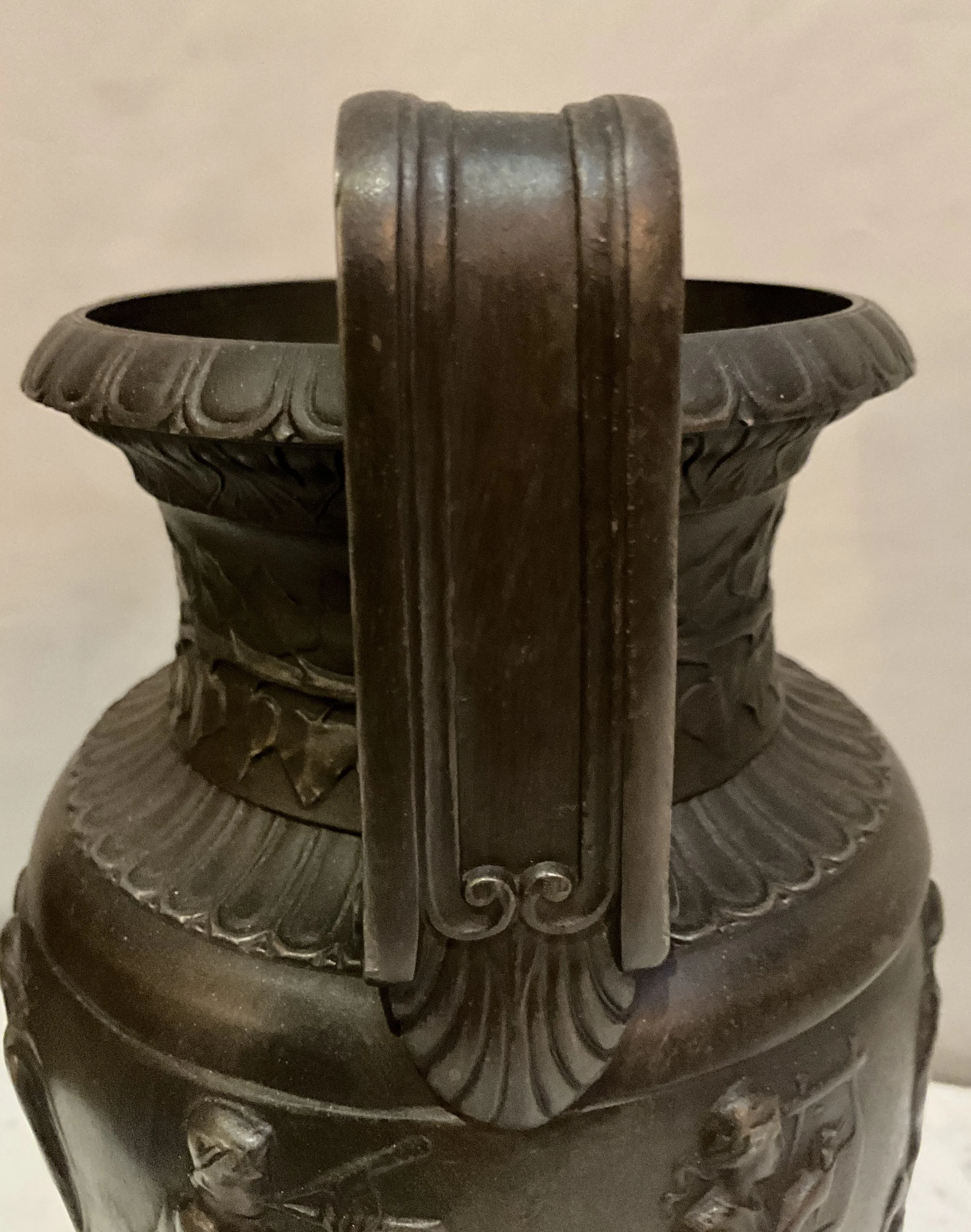 Lucullus Antiques French Antique 19th Century Pair Metal Urns