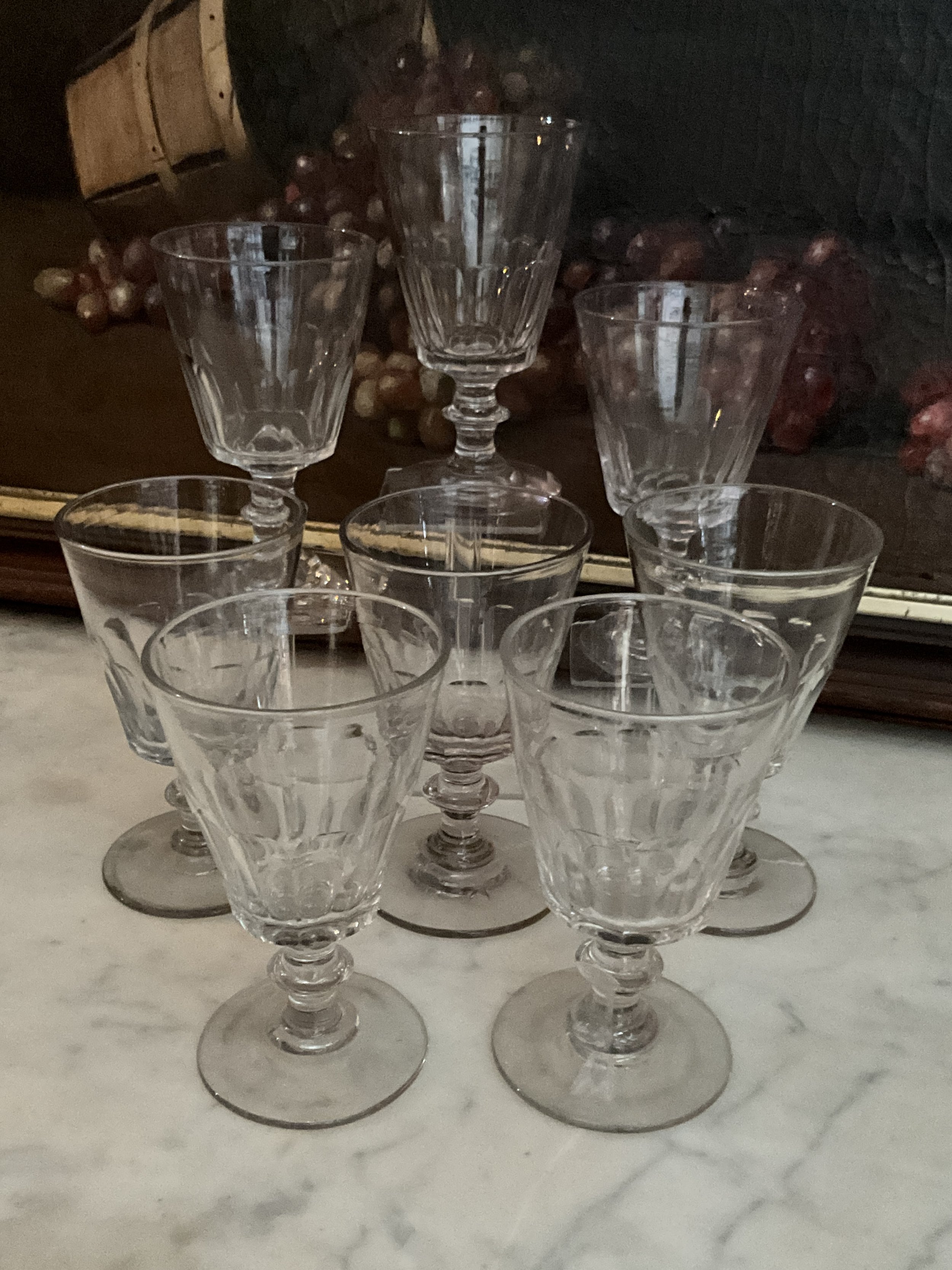 Lucullus Antiques French Antique 19th Century Wine Glasses, Set of Eight