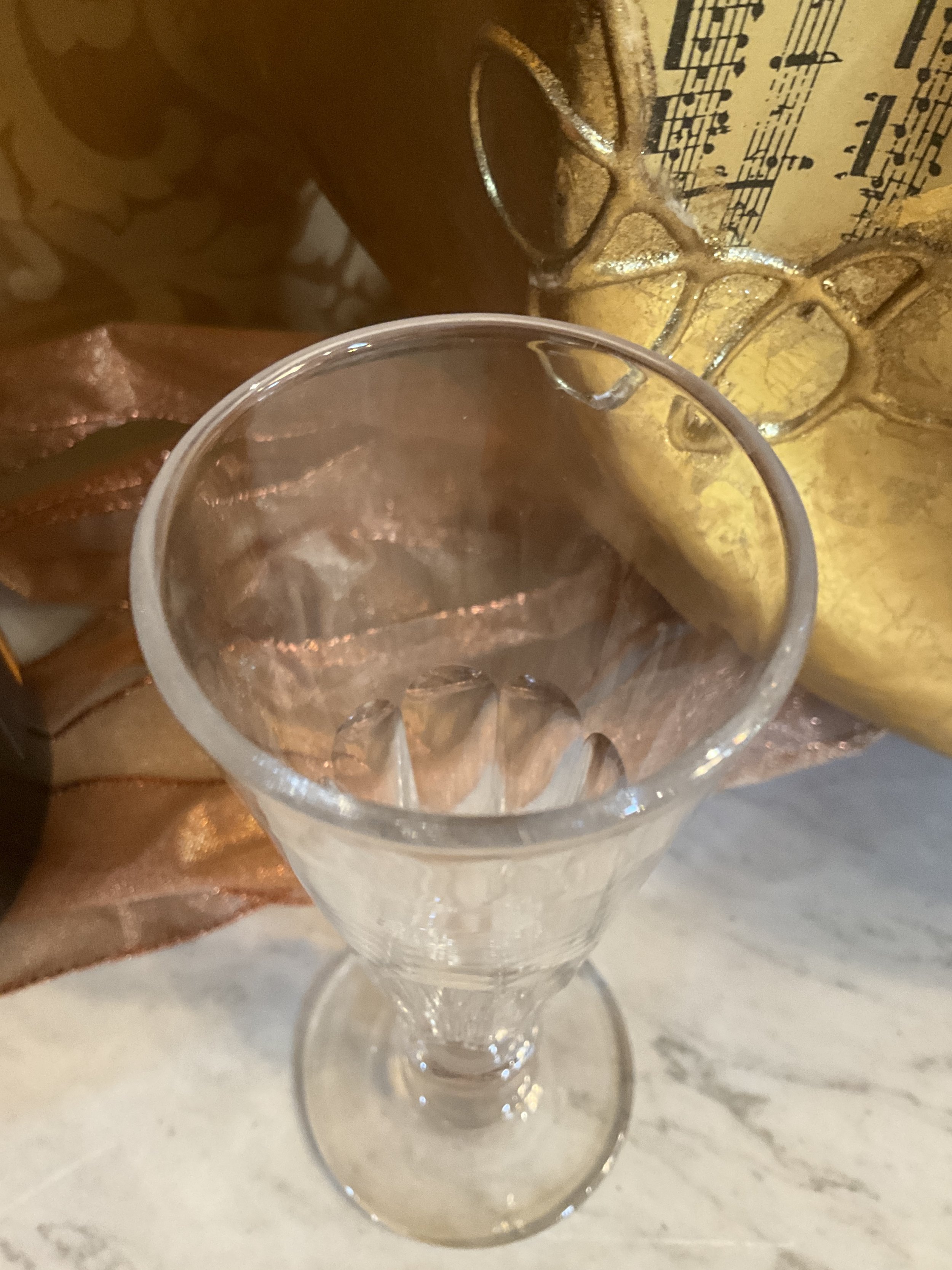 Lucullus Antiques French Antique 19th Century Crystal Flutes, Set of Eight