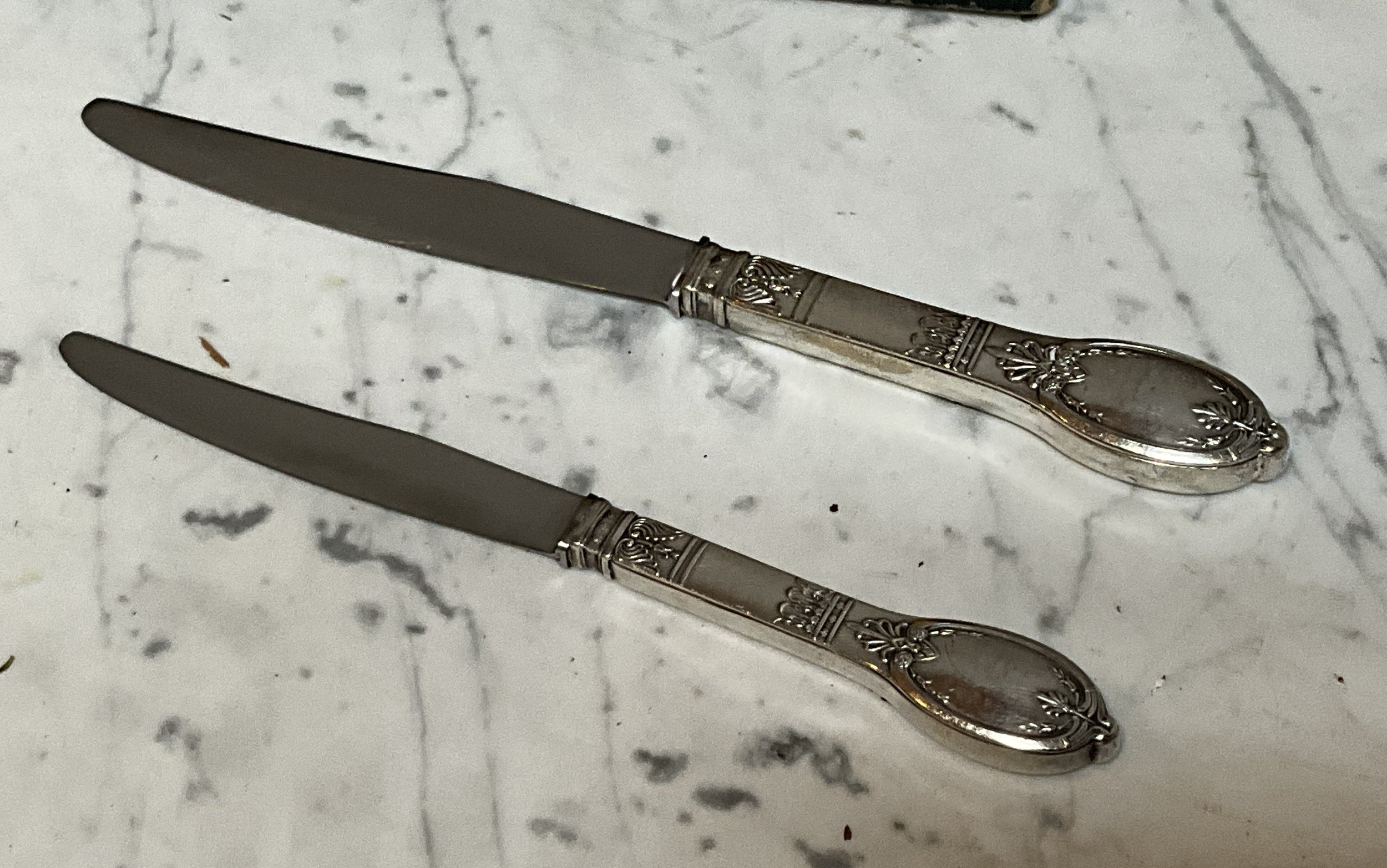 Lucullus Antiques French Antique 19th Century Silver Knife and Serving Set