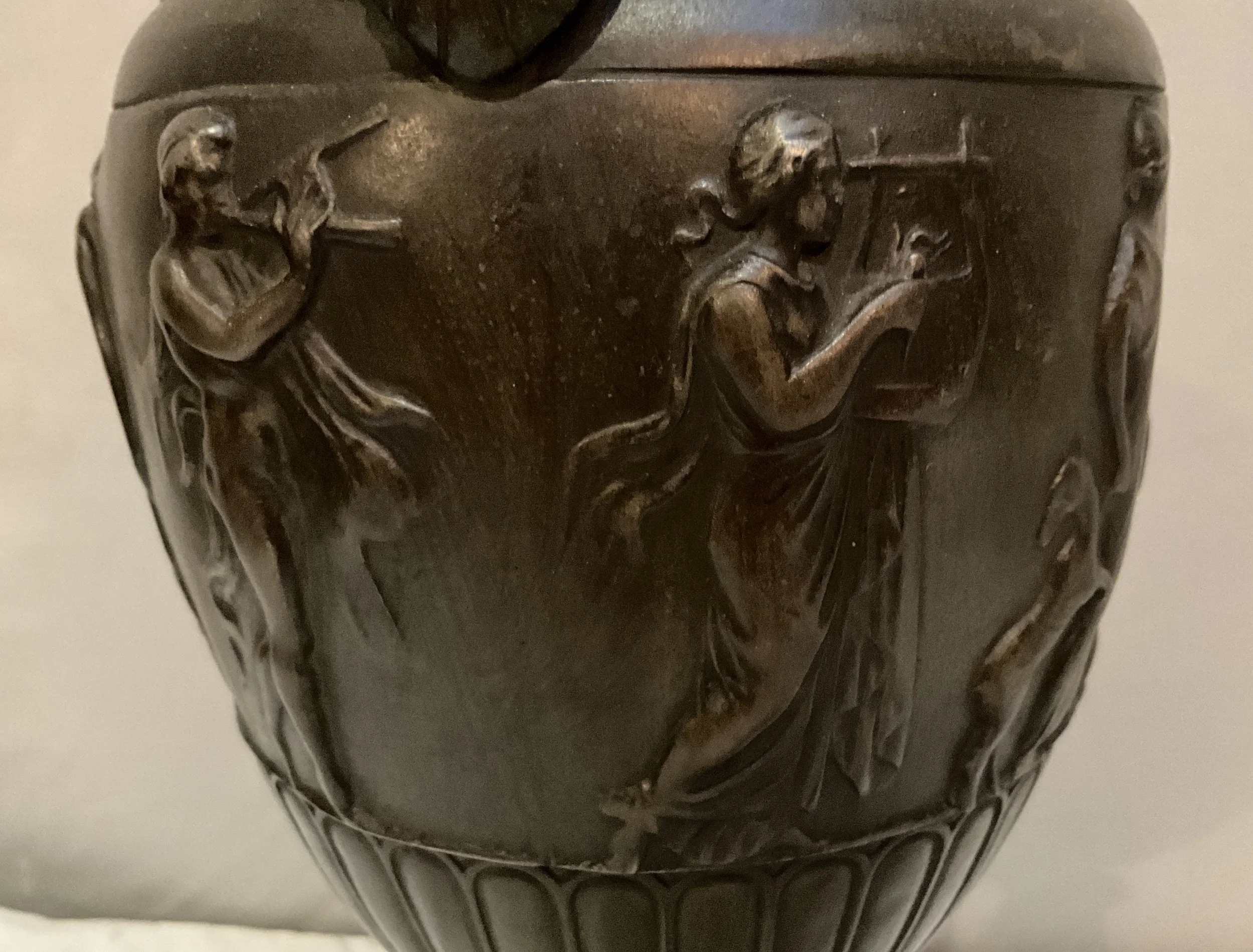 Lucullus Antiques French Antique 19th Century Pair Metal Urns