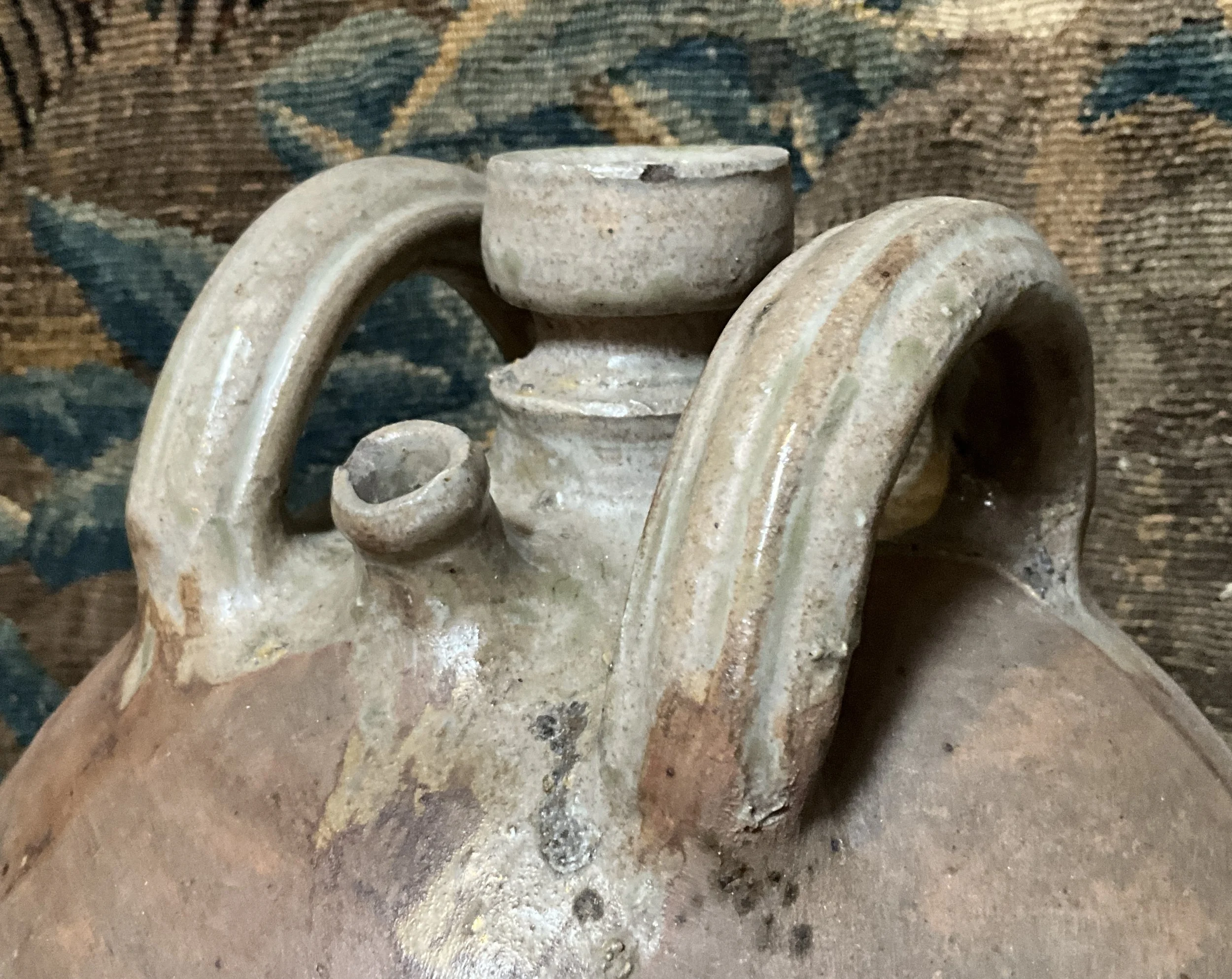 Lucullus Antiques French Antique 19th Century Pottery Oil Jug