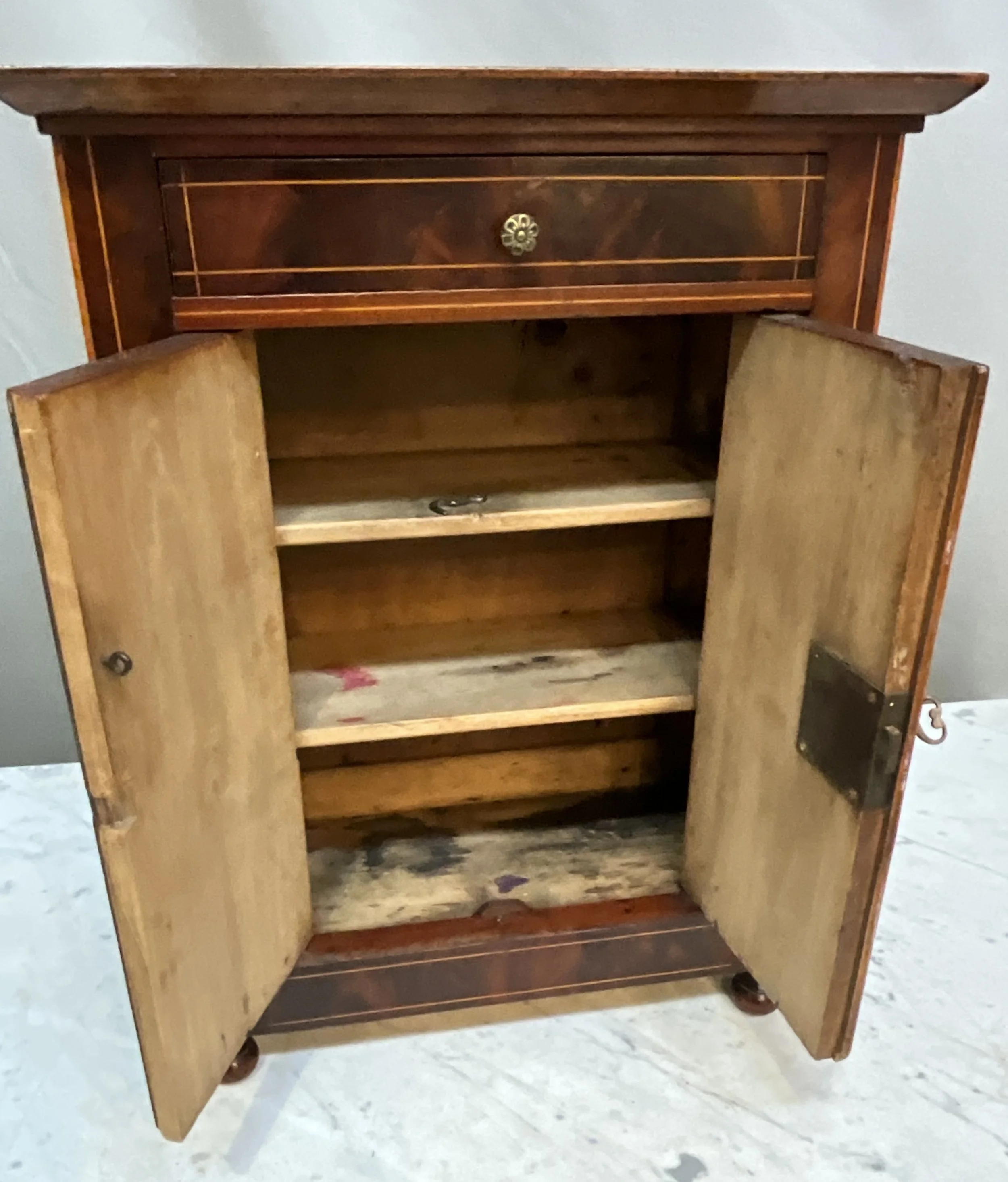 Lucullus Antiques French Antique 19th Century Charles X Petite Mahogany Cabinet