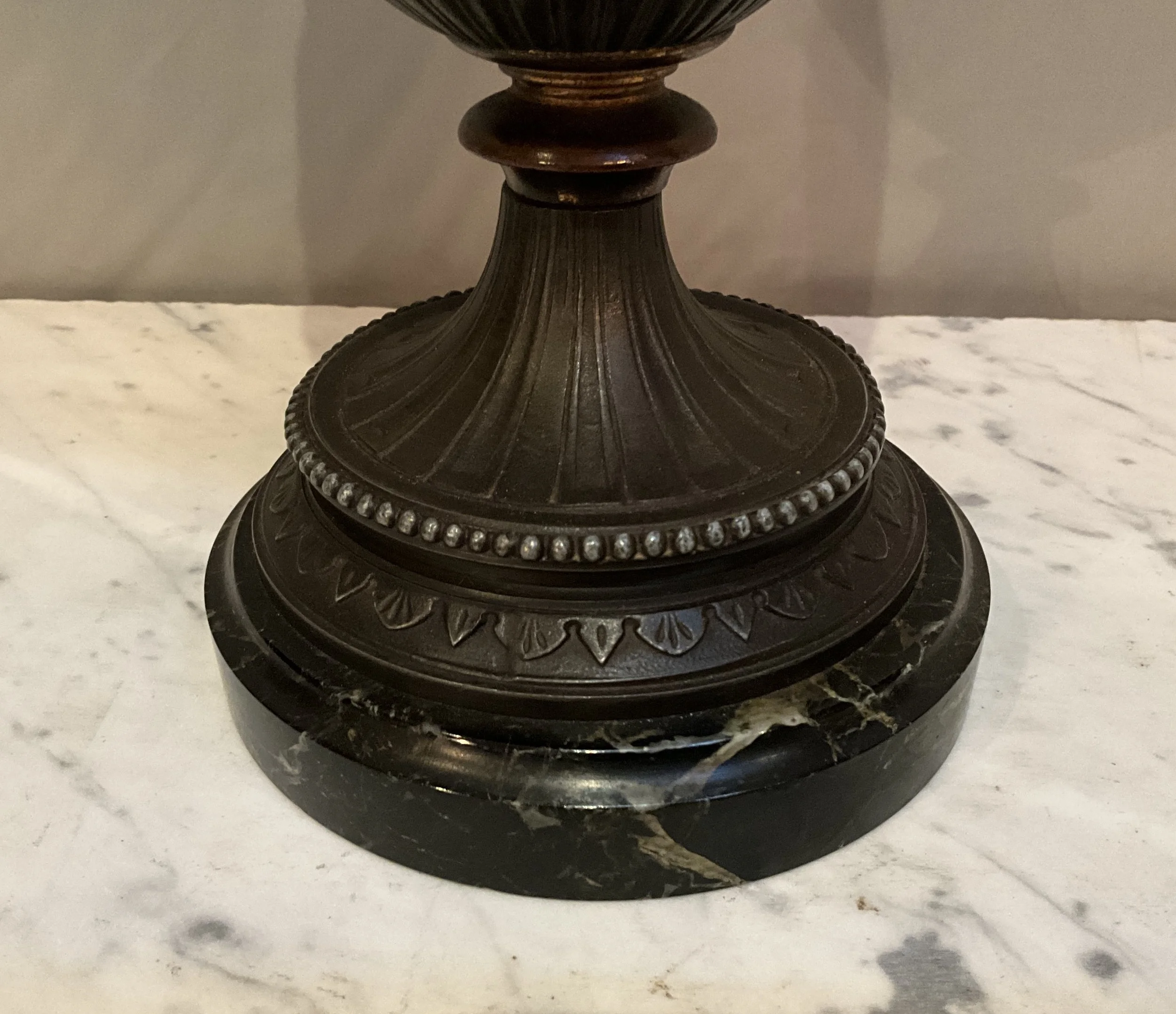 Lucullus Antiques French Antique 19th Century Pair Metal Urns