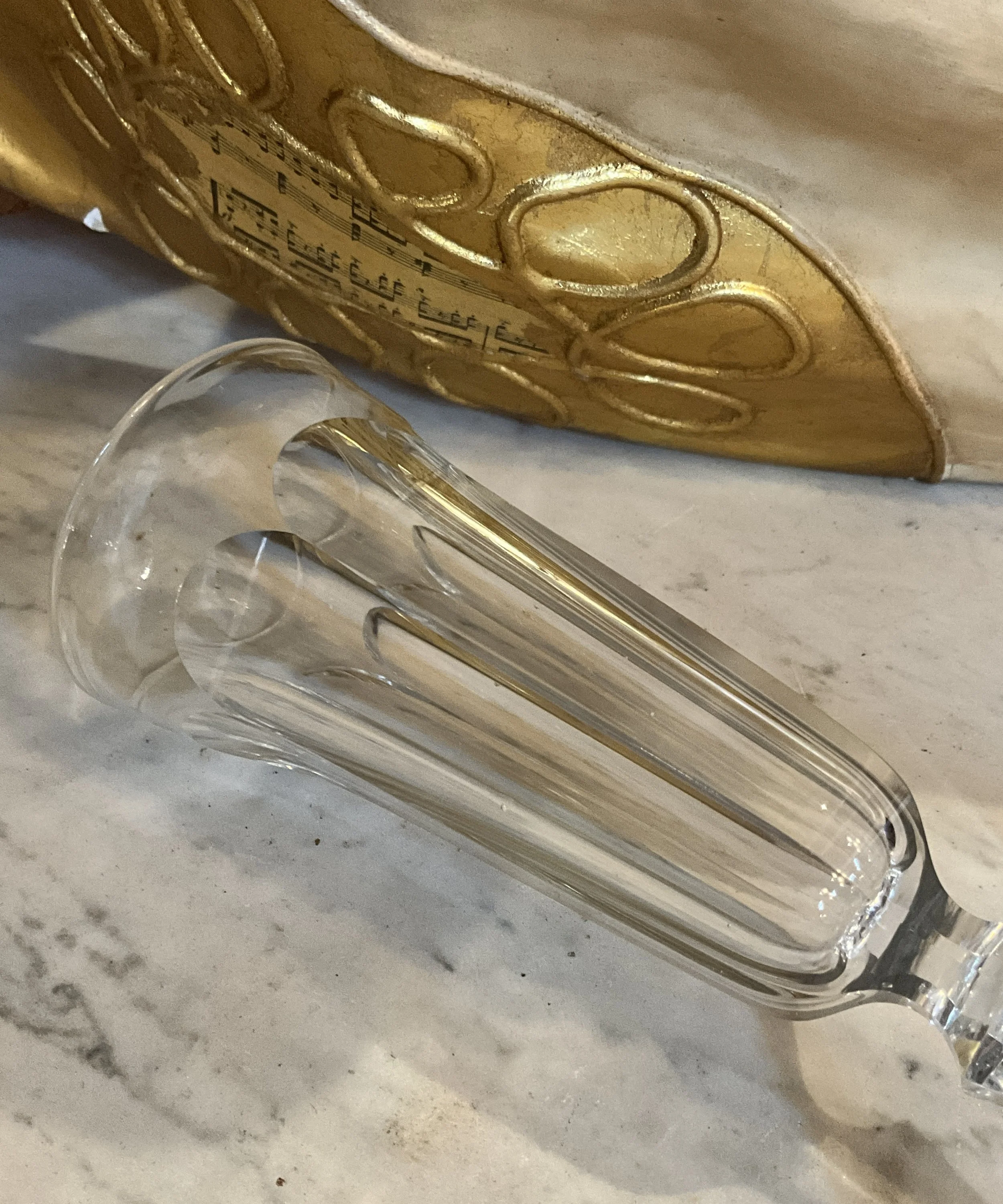 Lucullus Antiques French Antique 19th Century Crystal Champagne Flutes, Set of Eight